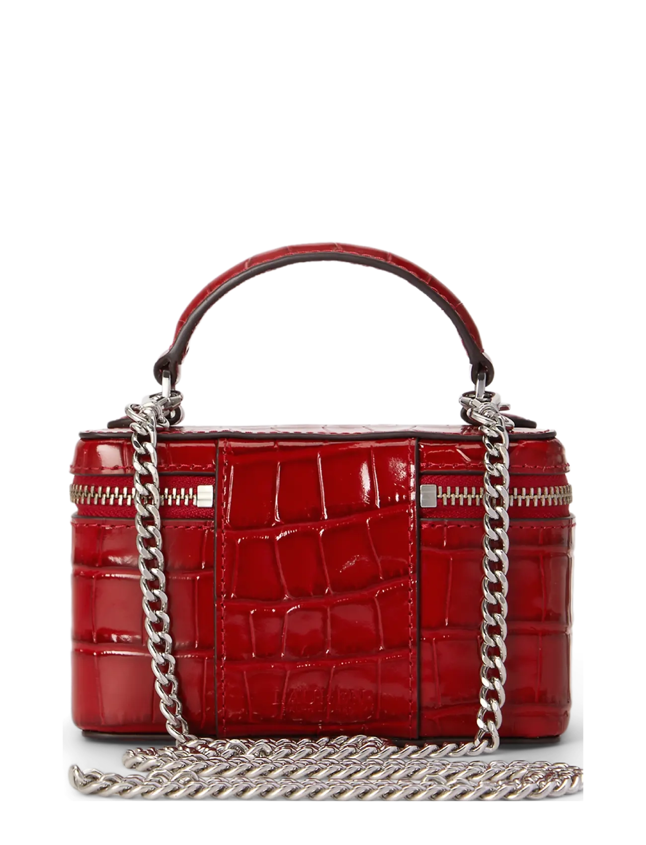 Lauren Ralph Lauren - Croc-Embossed Small Hallee Crossbody Bag - festive red - 1