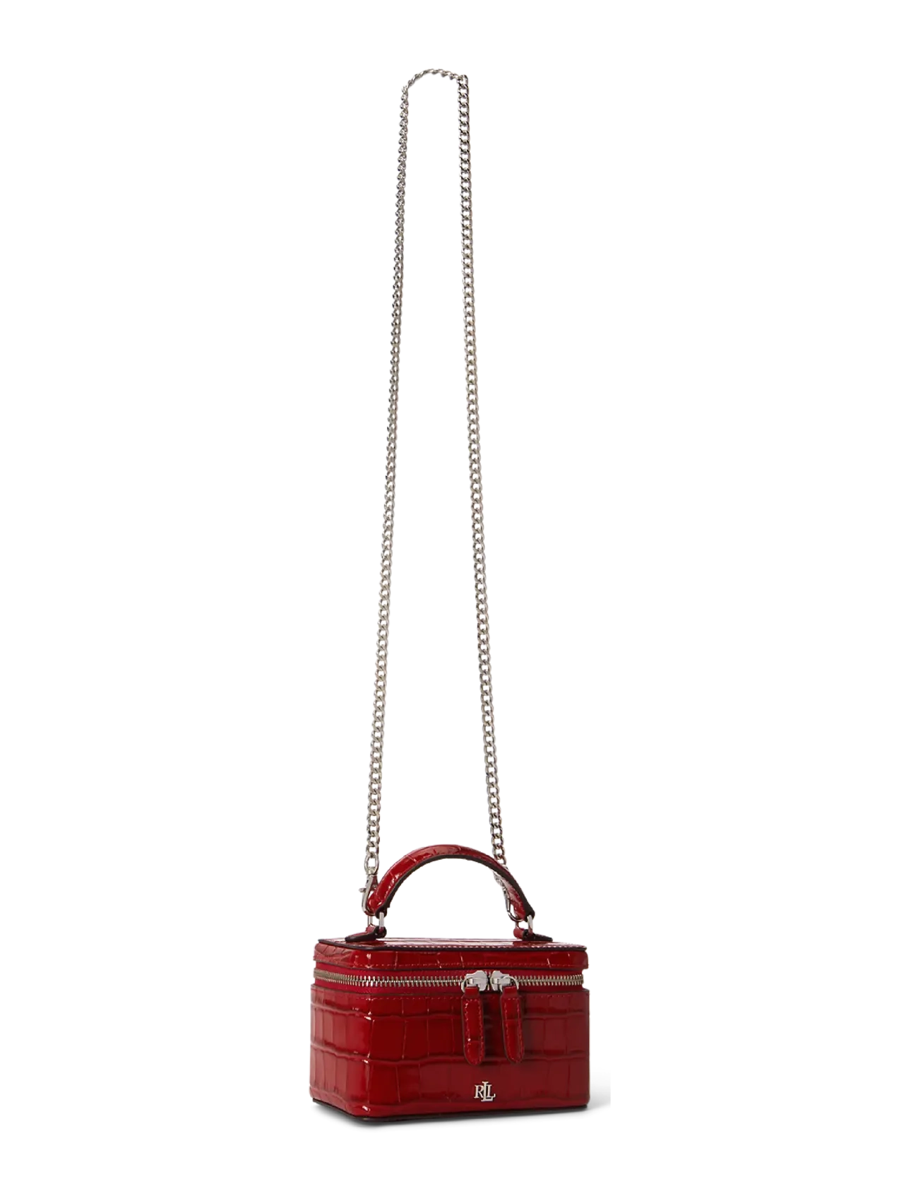 Lauren Ralph Lauren - Croc-Embossed Small Hallee Crossbody Bag - festive red - 2