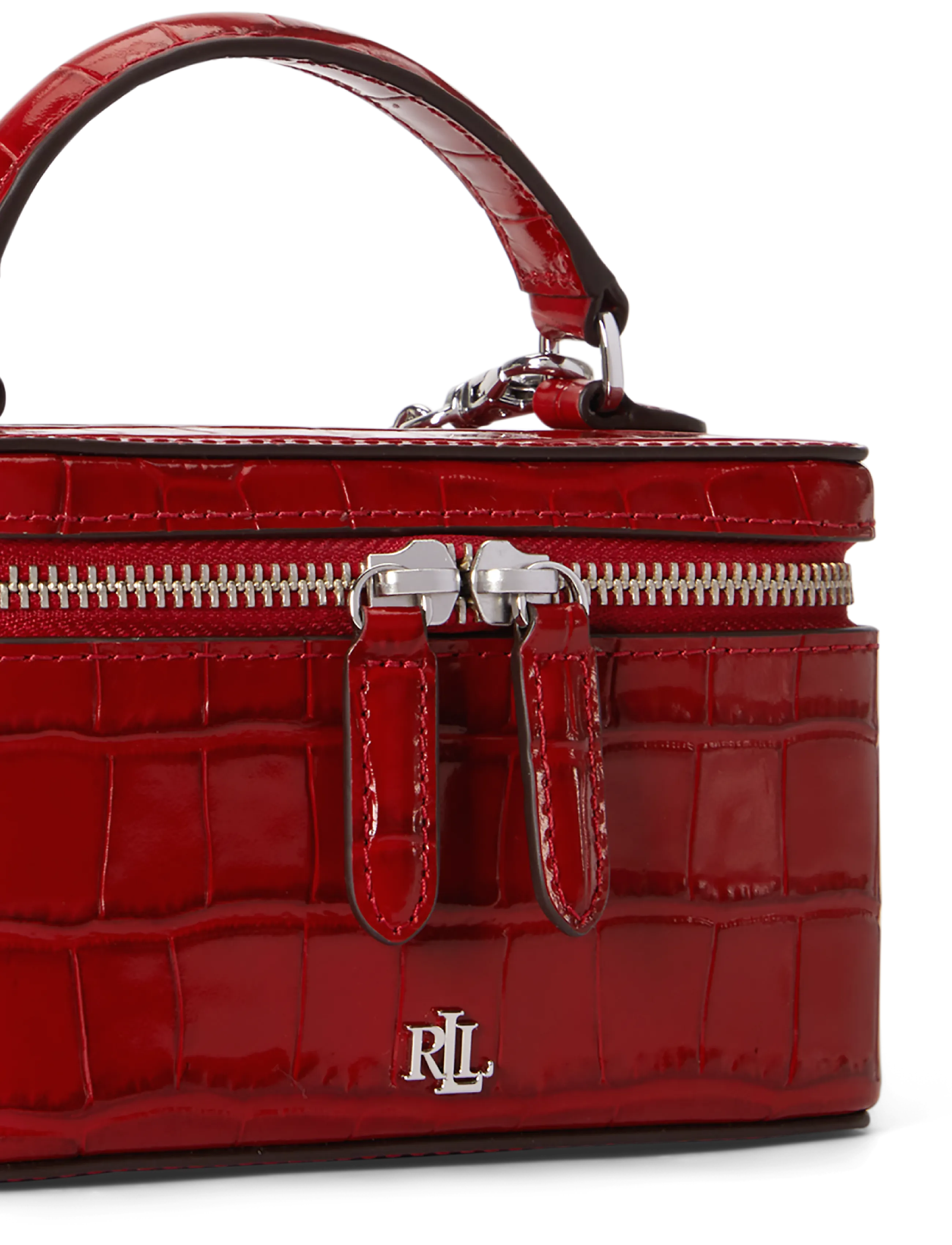 Lauren Ralph Lauren - Croc-Embossed Small Hallee Crossbody Bag - festive red - 5