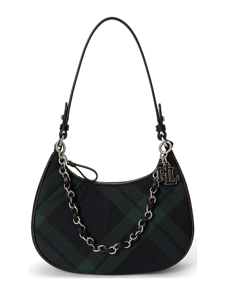 Lauren Ralph Lauren - Plaid Medium Marcy Zip Shoulder Bag - black watch tarta - 0