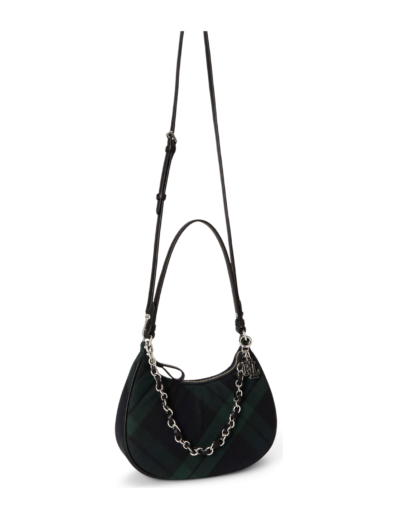 Lauren Ralph Lauren - Plaid Medium Marcy Zip Shoulder Bag - black watch tarta - 2