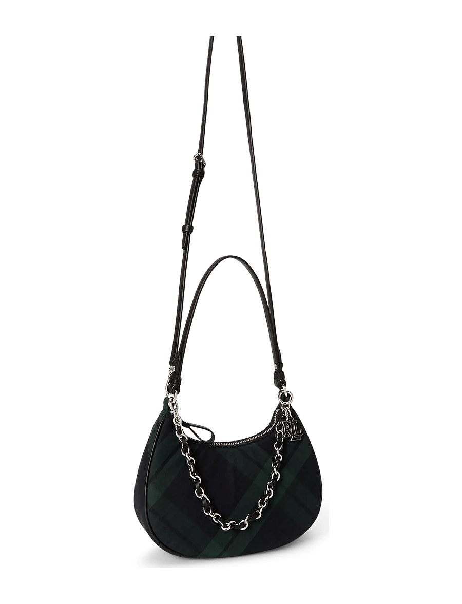 Lauren Ralph Lauren - Plaid Medium Marcy Zip Shoulder Bag - black watch tarta - 2