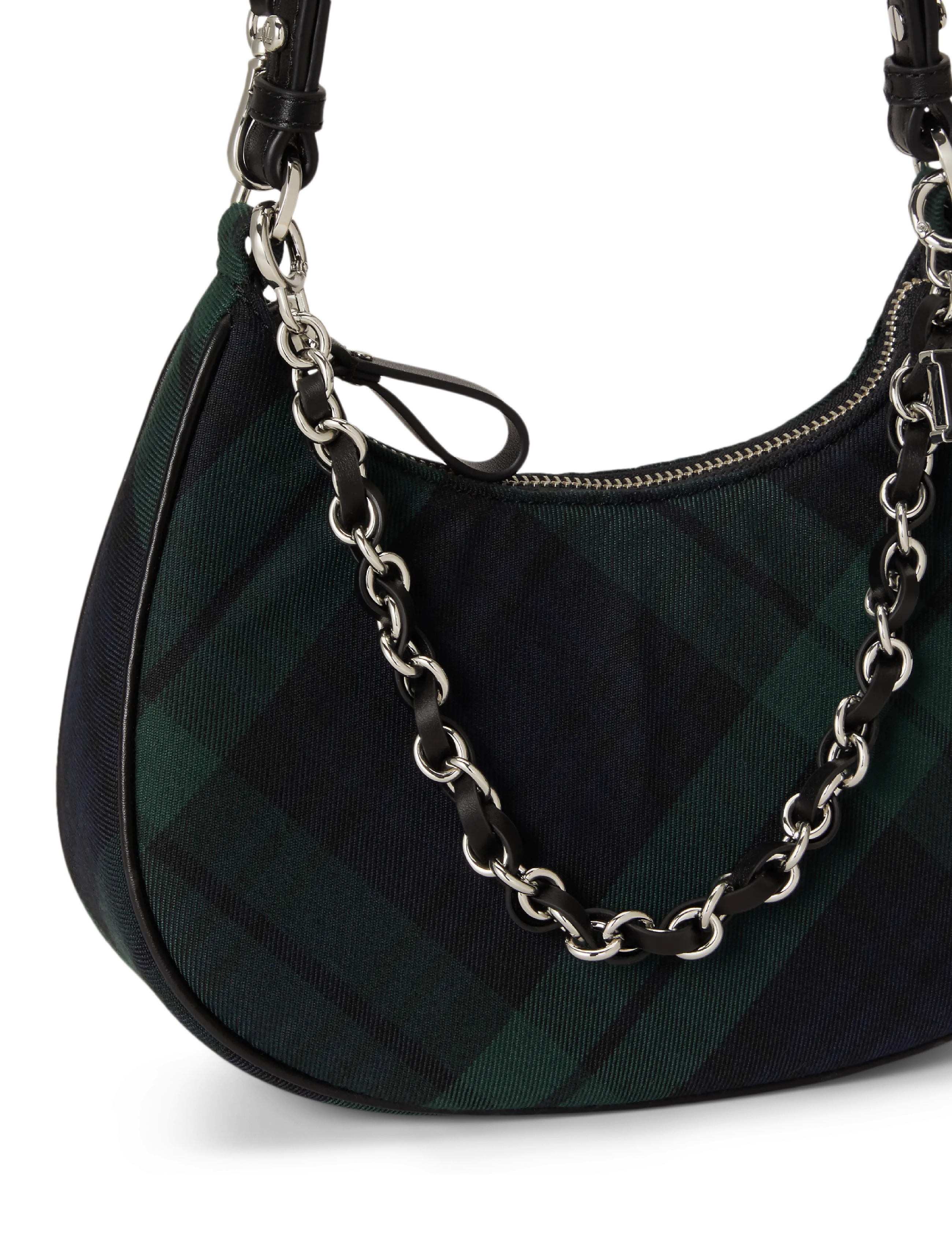 Lauren Ralph Lauren - Plaid Medium Marcy Zip Shoulder Bag - black watch tarta - 5