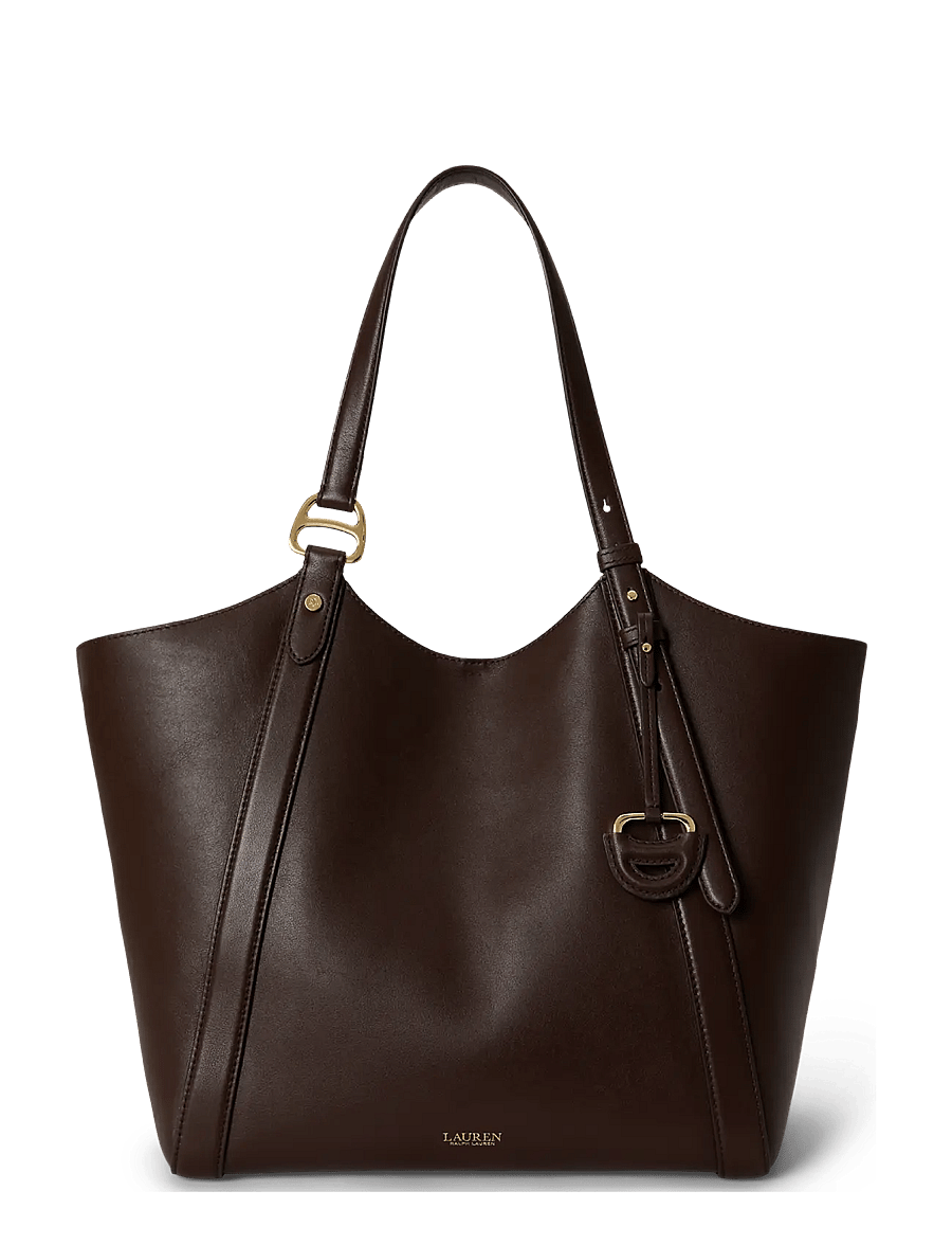Lauren Ralph Lauren - Nappa Leather Large Tasha Tote Bag - tote bags - chestnut brown - 0