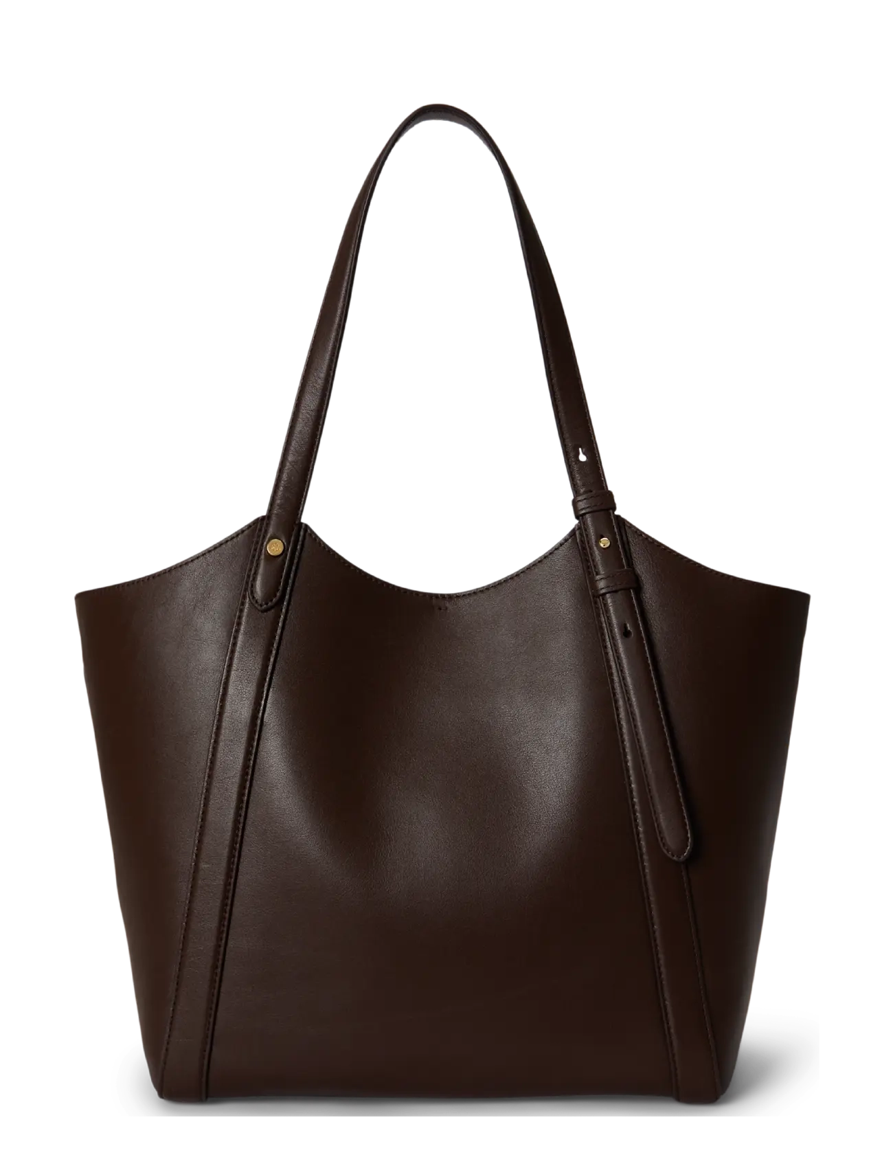 Lauren Ralph Lauren - Nappa Leather Large Tasha Tote Bag - tote bags - chestnut brown - 1