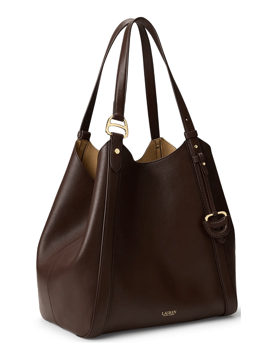 Lauren Ralph Lauren - Nappa Leather Large Tasha Tote Bag - tote bags - chestnut brown - 2