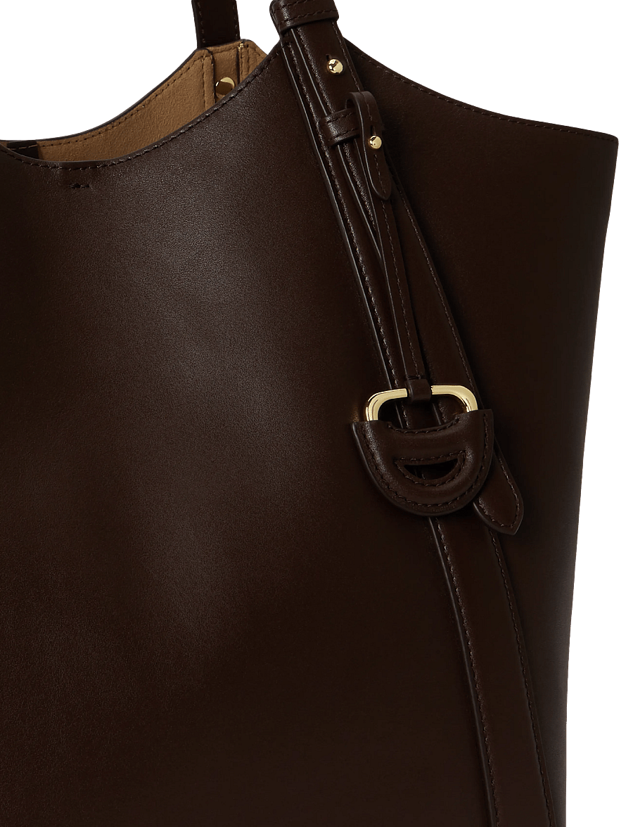 Lauren Ralph Lauren - Nappa Leather Large Tasha Tote Bag - tote bags - chestnut brown - 5