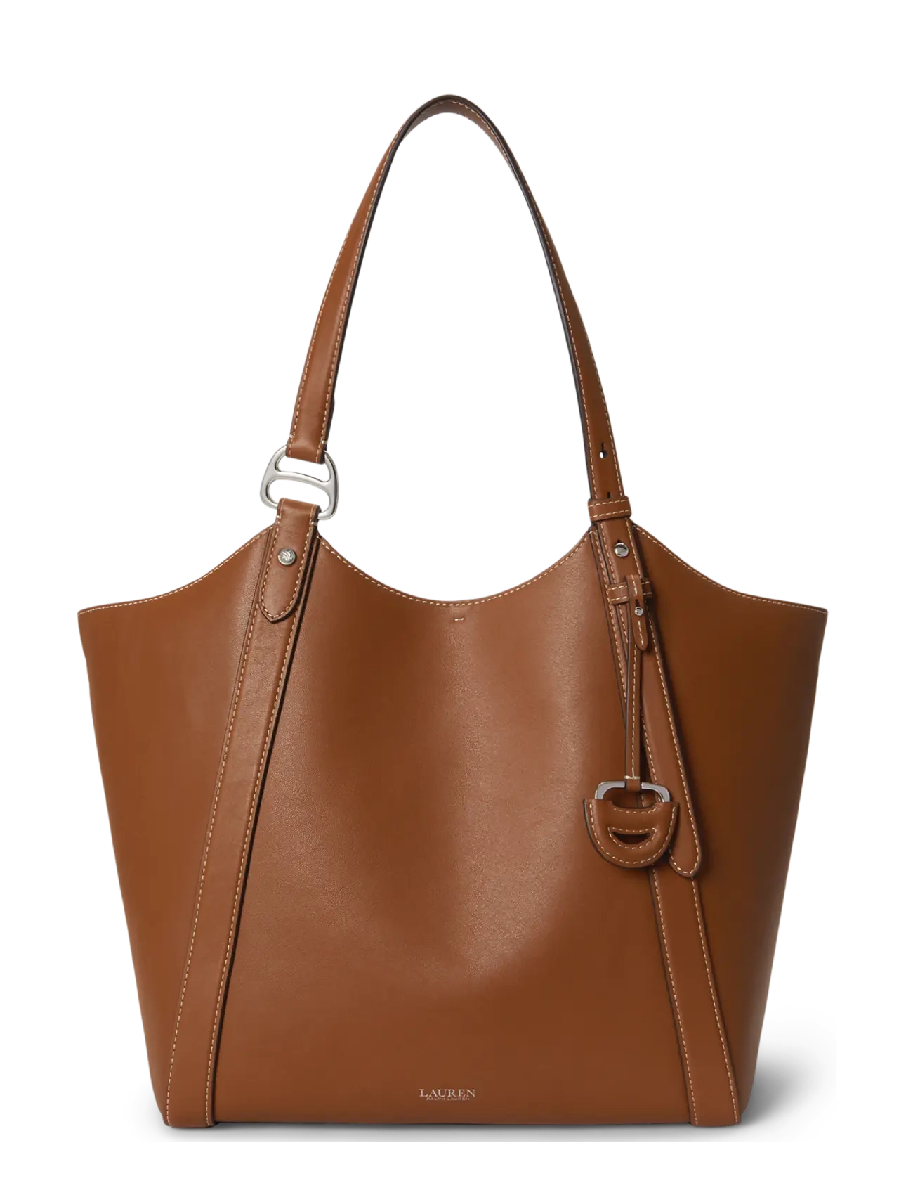 Lauren Ralph Nappa Leather Large Tasha Tote Bag, One Size, Bags, Braun - Totes, Frauen
