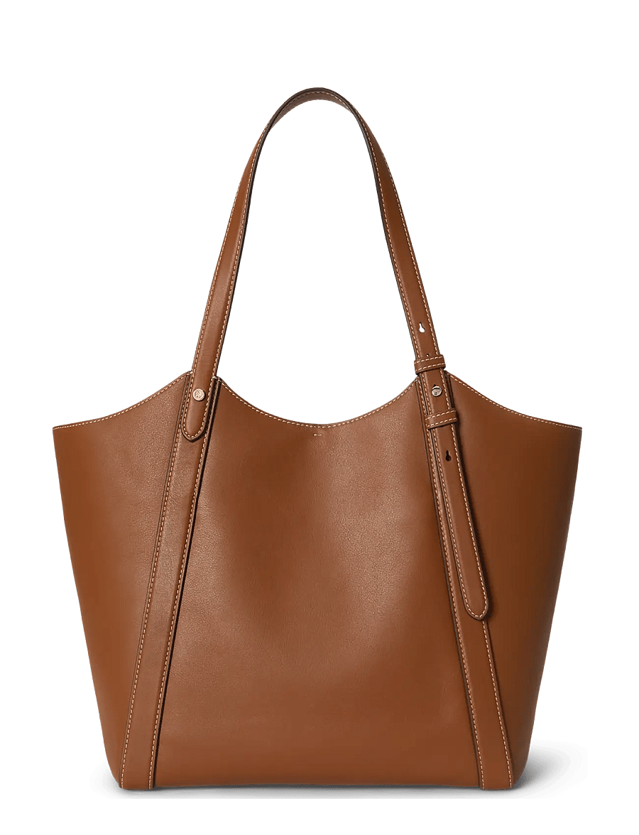 Lauren Ralph Lauren - Nappa Leather Large Tasha Tote Bag - tote bags - lauren tan - 1