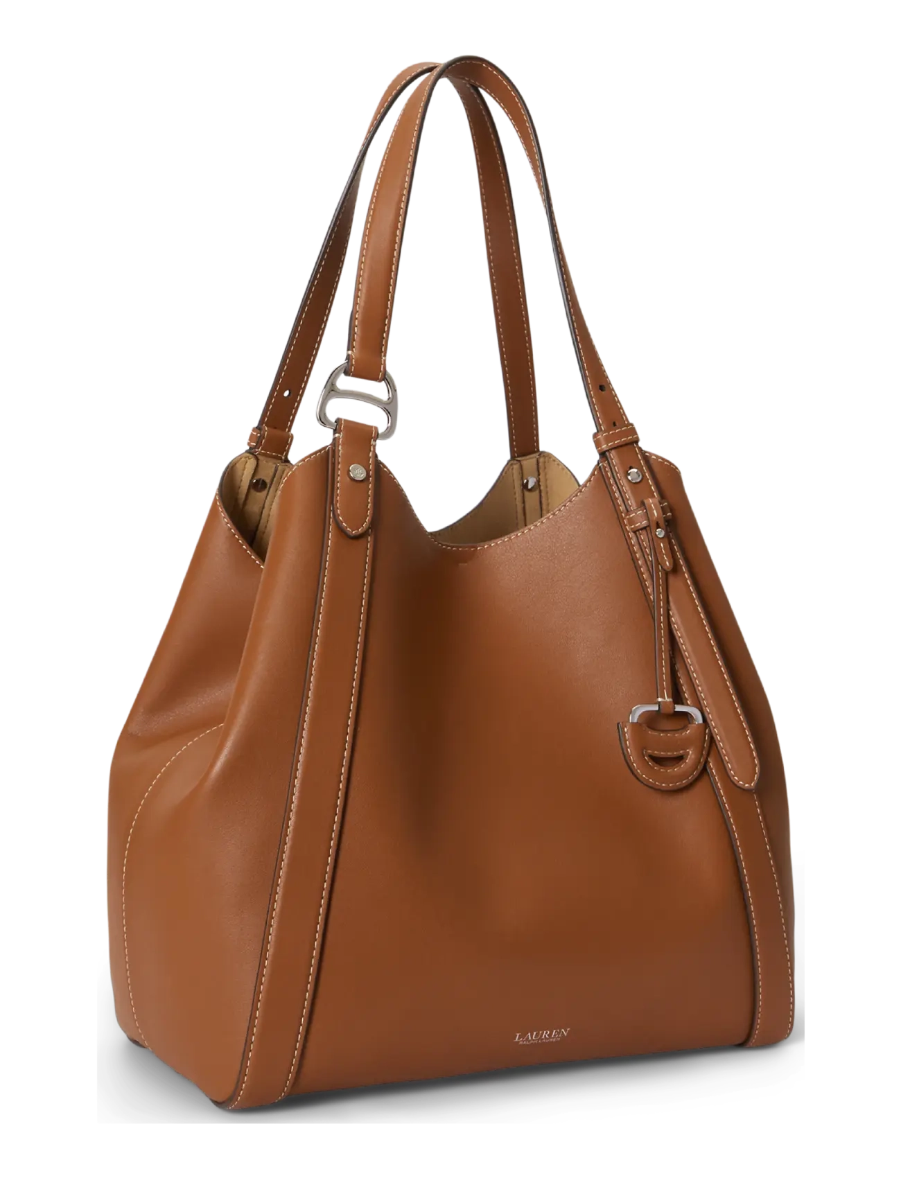 Lauren Ralph Lauren - Nappa Leather Large Tasha Tote Bag - tote bags - lauren tan - 2