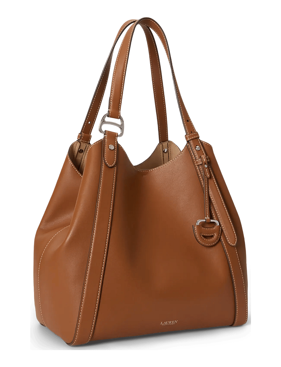 Lauren Ralph Lauren - Nappa Leather Large Tasha Tote Bag - tote bags - lauren tan - 2