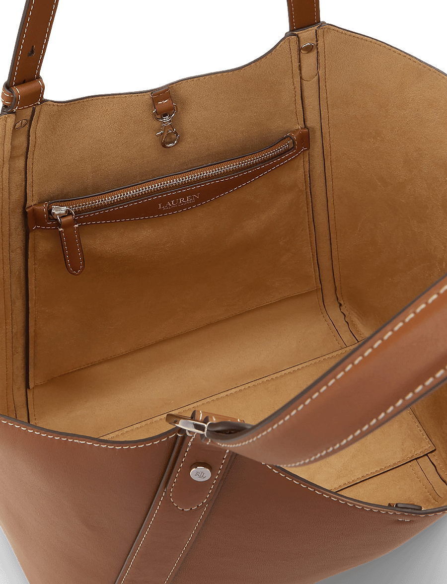 Lauren Ralph Lauren - Nappa Leather Large Tasha Tote Bag - tote bags - lauren tan - 4