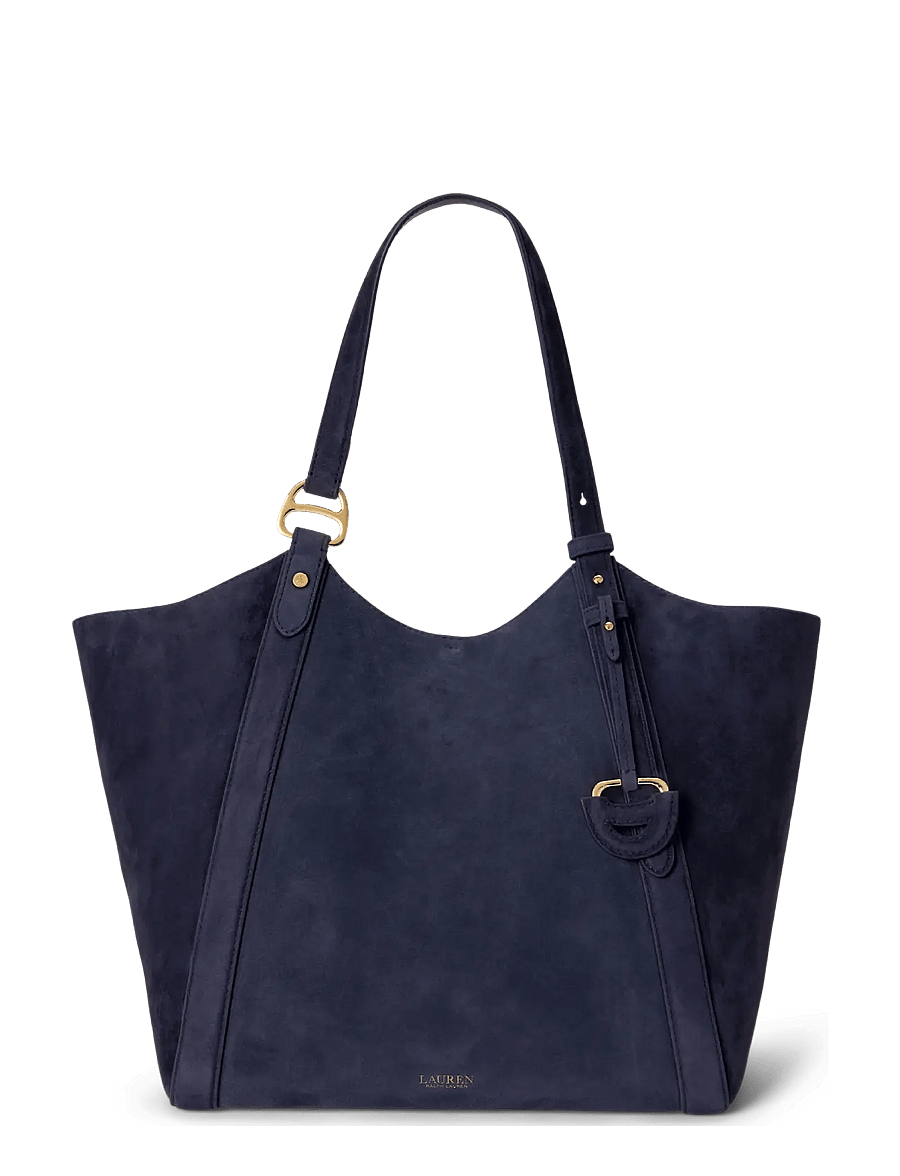 Lauren Ralph Lauren - Sheep-Suede Large Tasha Tote Bag - tote bags - lauren navy - 1