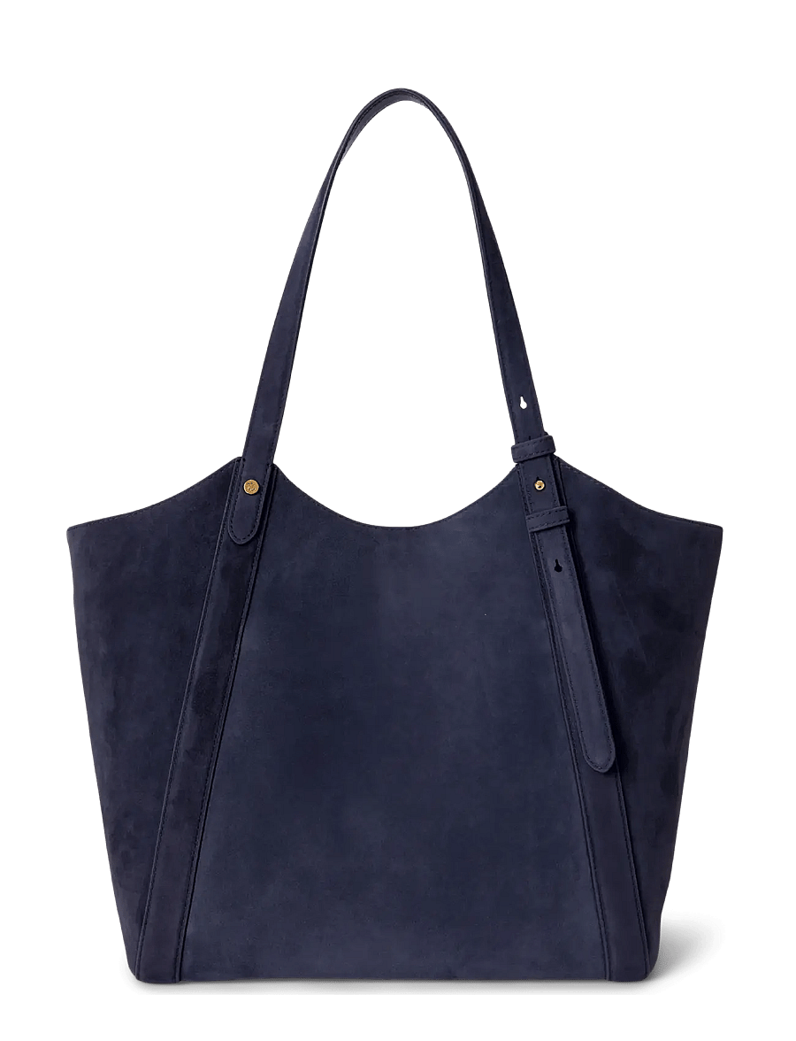 Lauren Ralph Lauren - Sheep-Suede Large Tasha Tote Bag - tote bags - lauren navy - 2