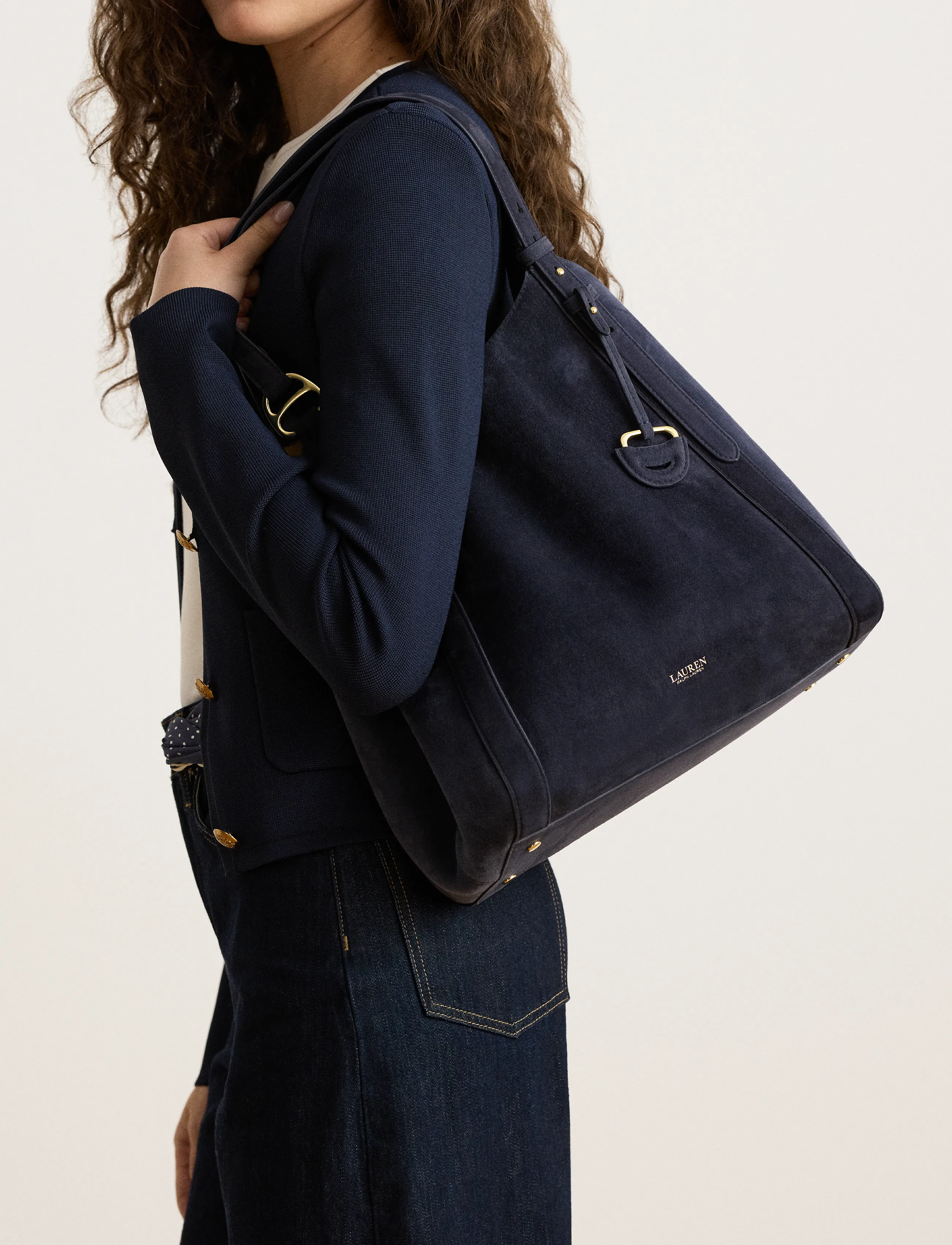 Sheep-Suede Large Tasha Tote Bag