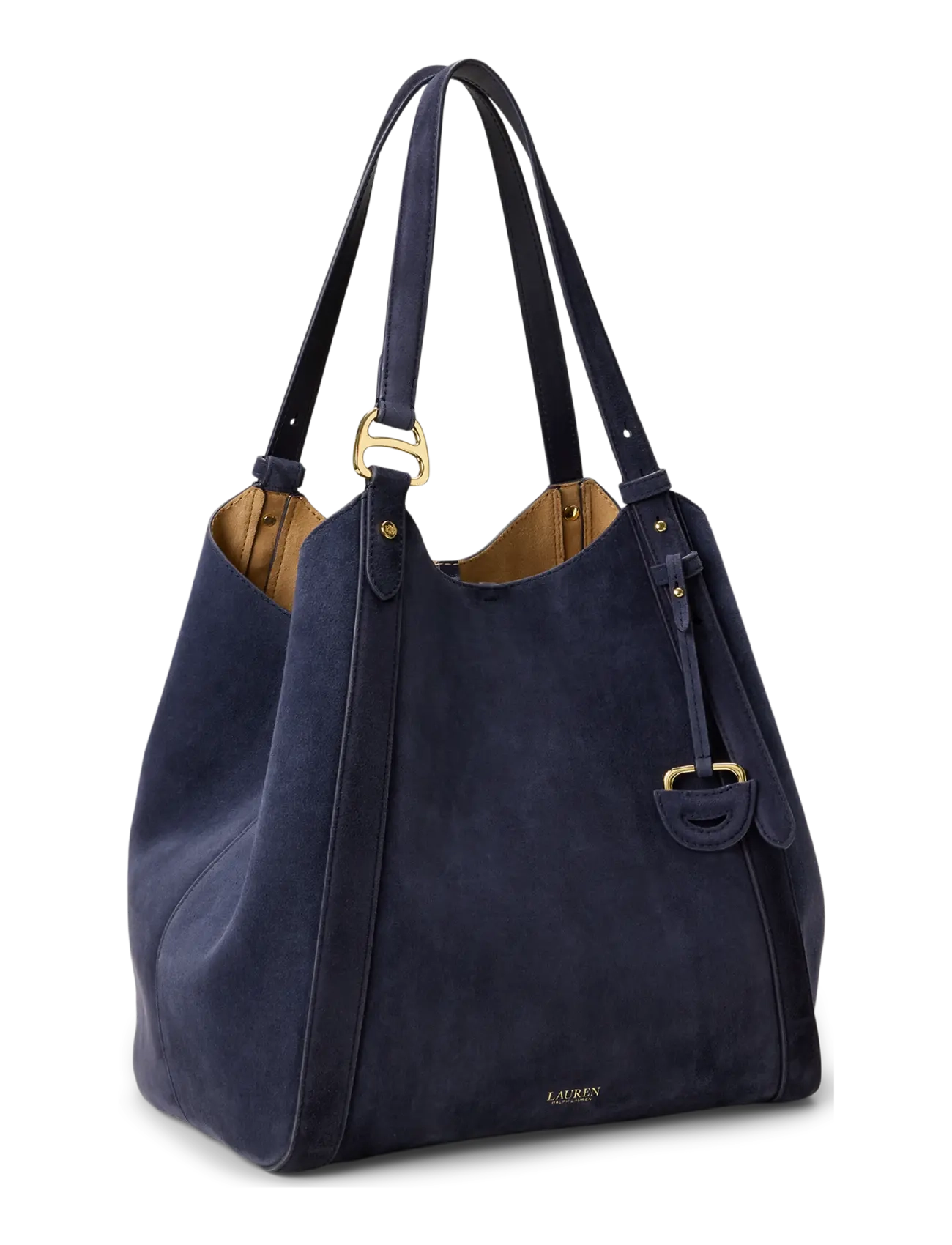 Lauren Ralph Lauren - Sheep-Suede Large Tasha Tote Bag - lauren navy - 3