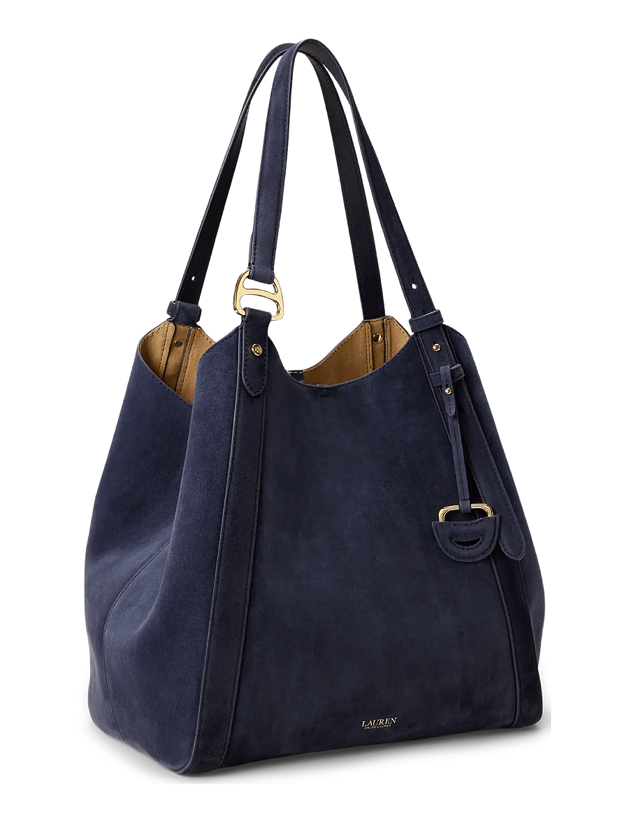 Lauren Ralph Lauren - Sheep-Suede Large Tasha Tote Bag - tote bags - lauren navy - 3