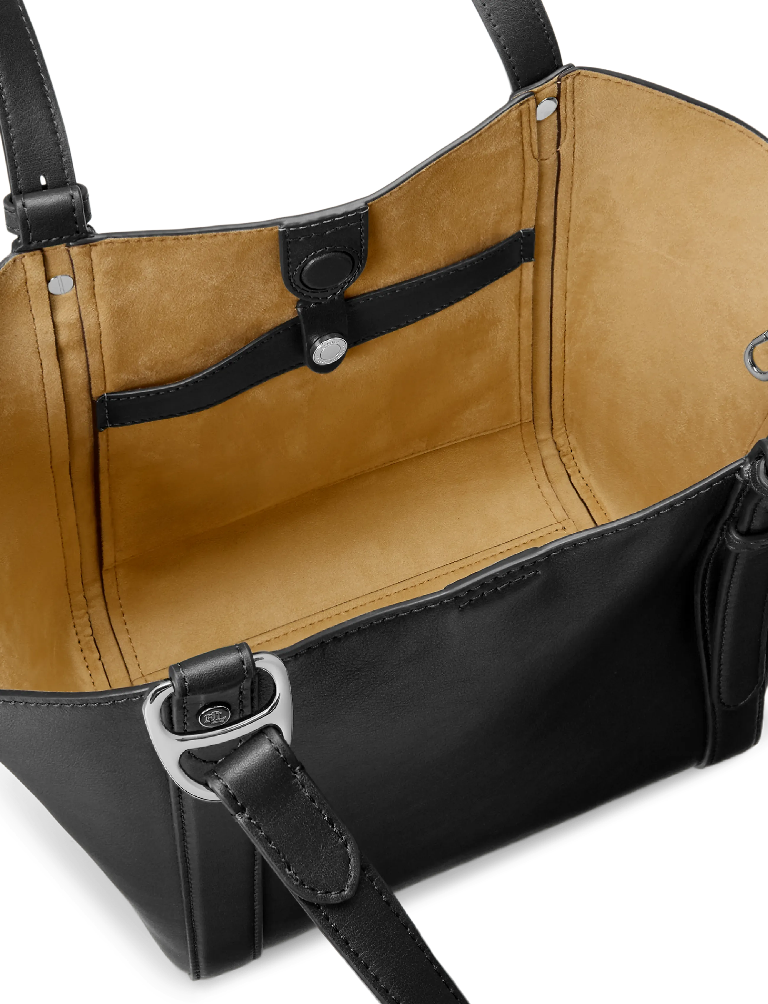 Lauren Ralph Lauren - Nappa Leather Small Tasha Tote Bag - black - 4