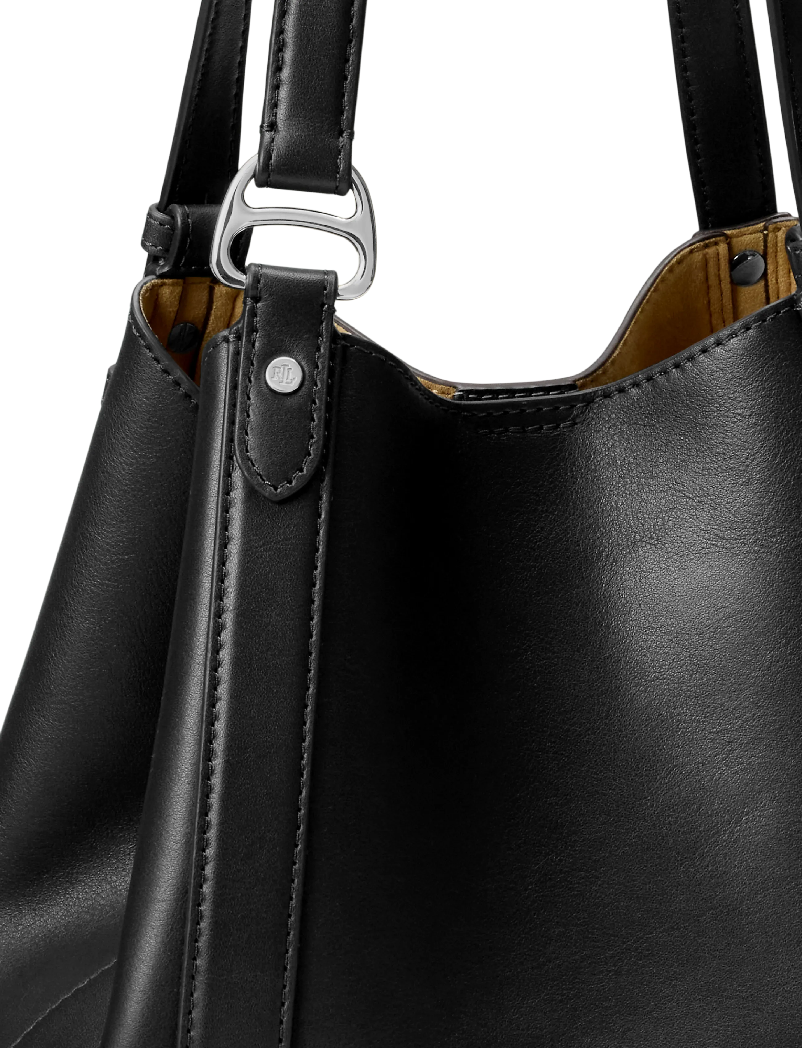 Lauren Ralph Lauren - Nappa Leather Small Tasha Tote Bag - black - 5