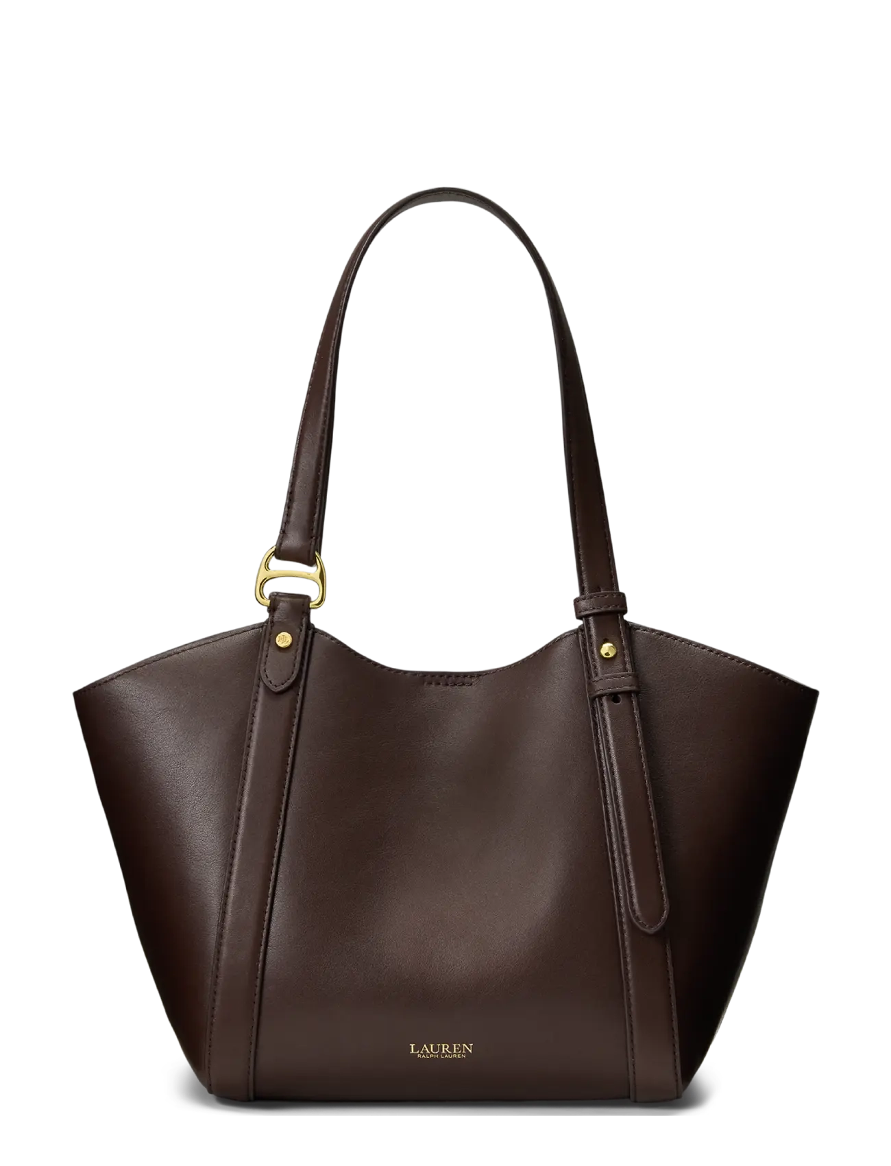 Lauren Ralph Lauren Nappa Leather Small Tasha Tote Bag - Ralph Lauren - CHESTNUT BROWN / brown