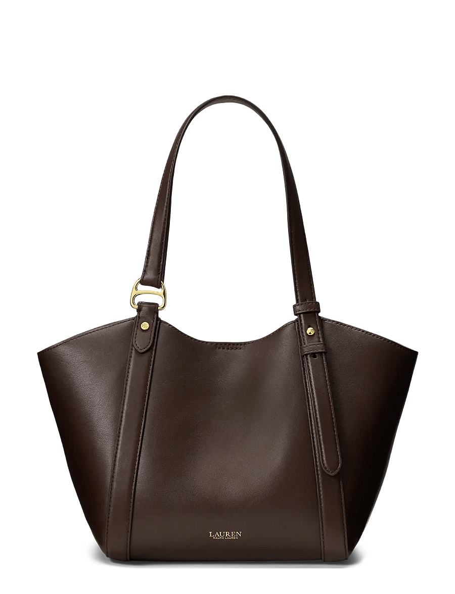 Lauren Ralph Lauren - Nappa Leather Small Tasha Tote Bag - totes - chestnut brown - 0