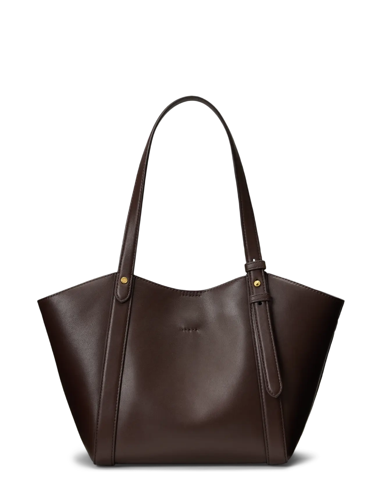 Lauren Ralph Lauren - Nappa Leather Small Tasha Tote Bag - totes - chestnut brown - 1