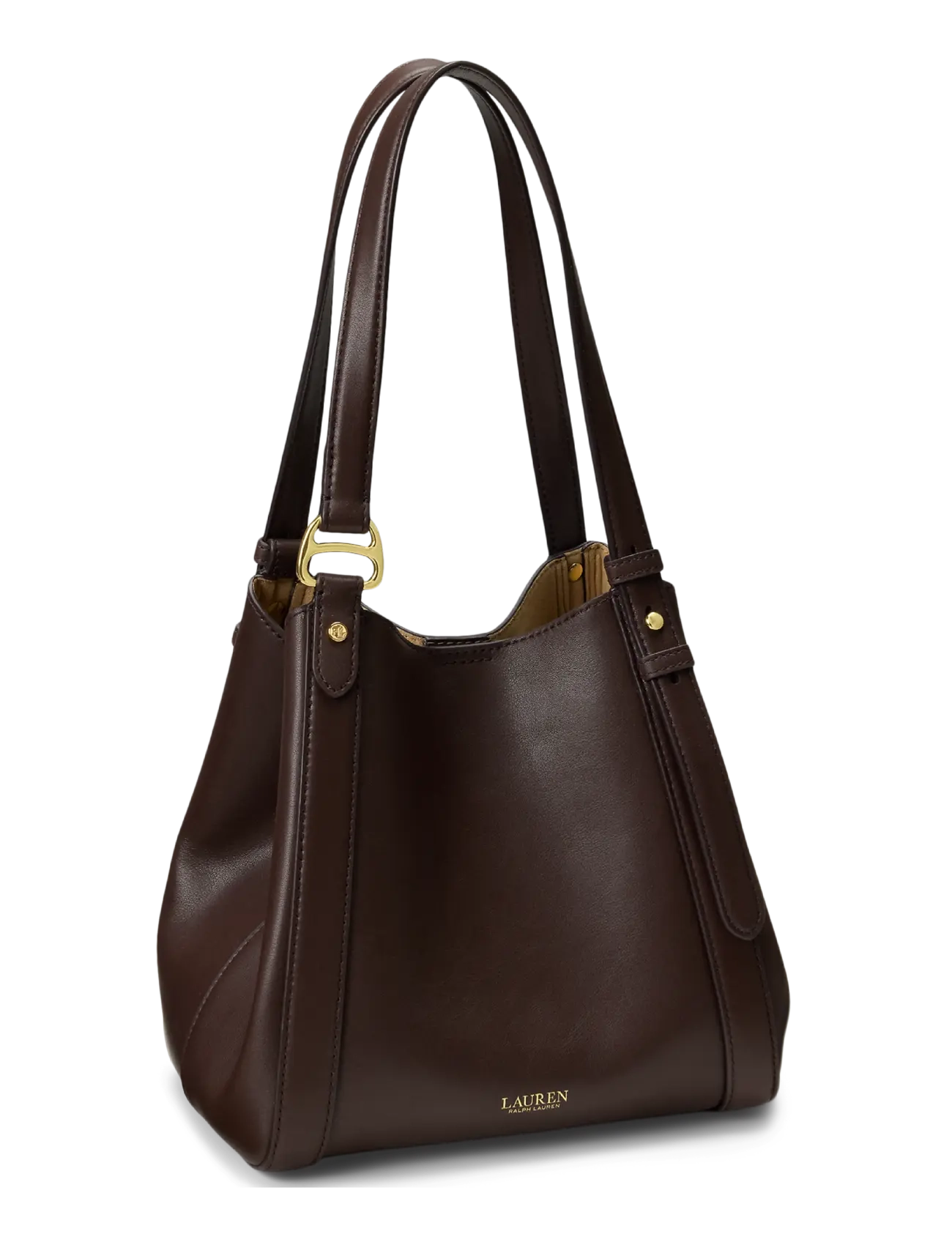 Lauren Ralph Lauren - Nappa Leather Small Tasha Tote Bag - totes - chestnut brown - 2