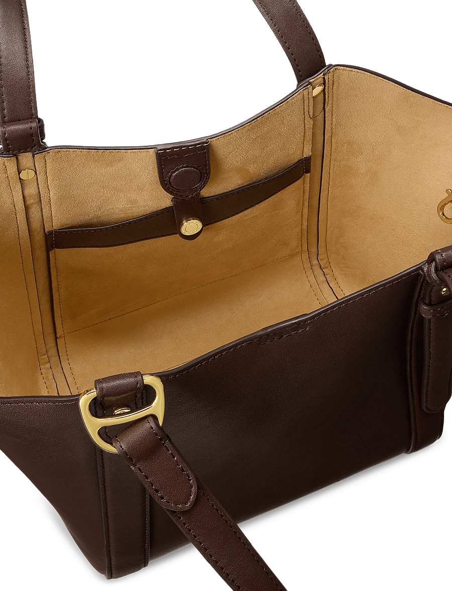 Lauren Ralph Lauren - Nappa Leather Small Tasha Tote Bag - totes - chestnut brown - 4