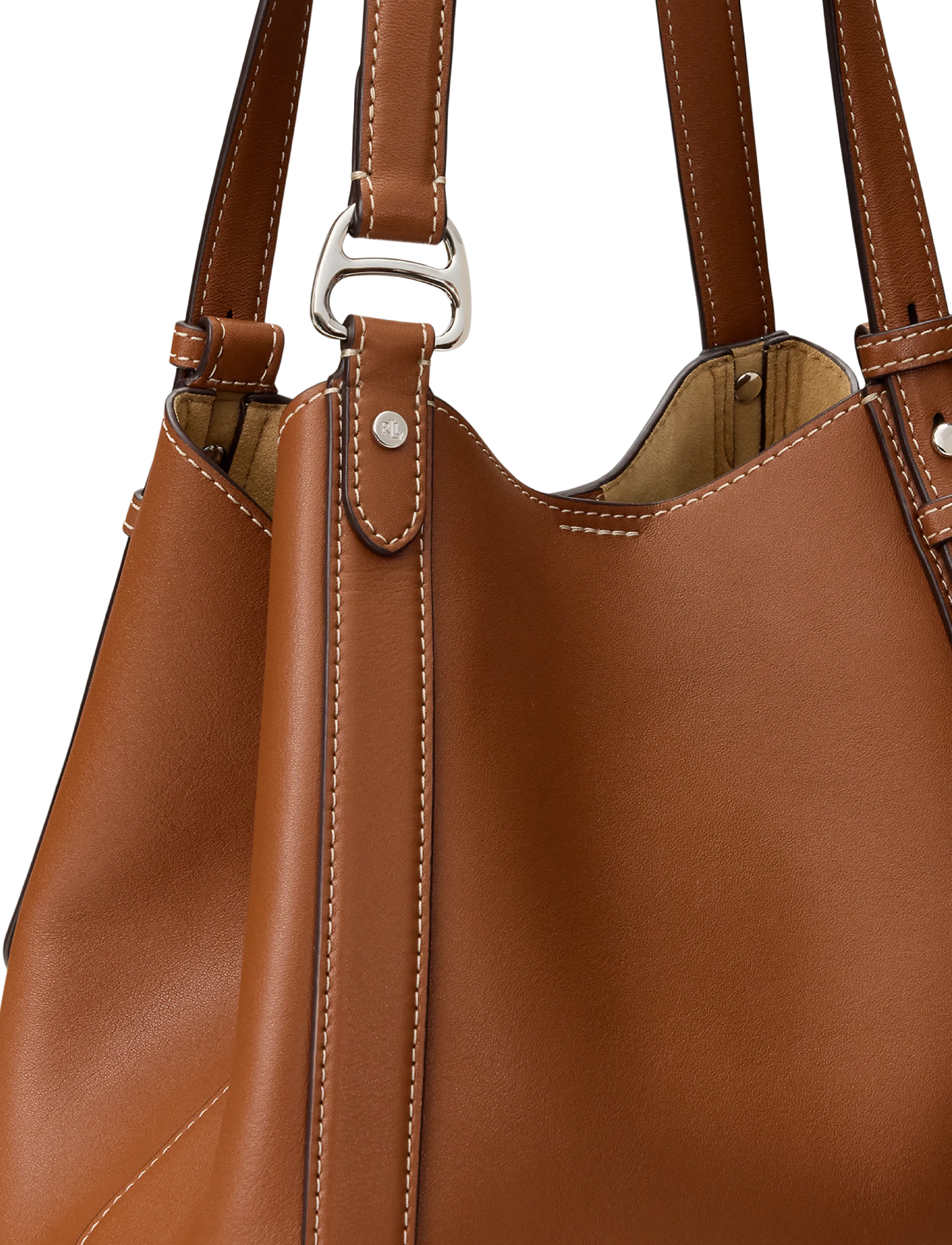 Lauren Ralph Lauren - Nappa Leather Small Tasha Tote Bag - totes - lauren tan - 4