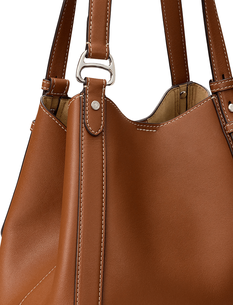 Lauren Ralph Lauren - Nappa Leather Small Tasha Tote Bag - totes - lauren tan - 4