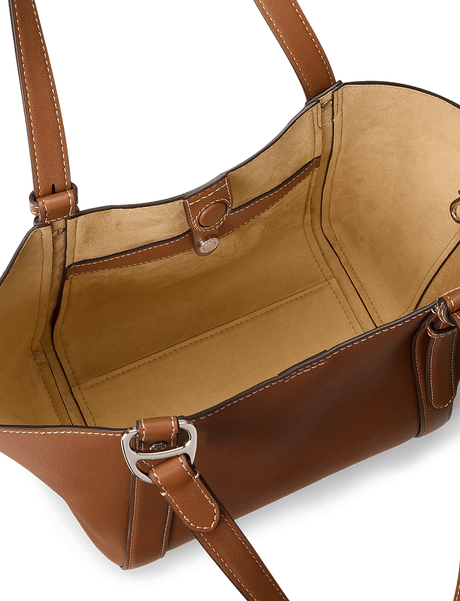 Lauren Ralph Lauren - Nappa Leather Small Tasha Tote Bag - totes - lauren tan - 5