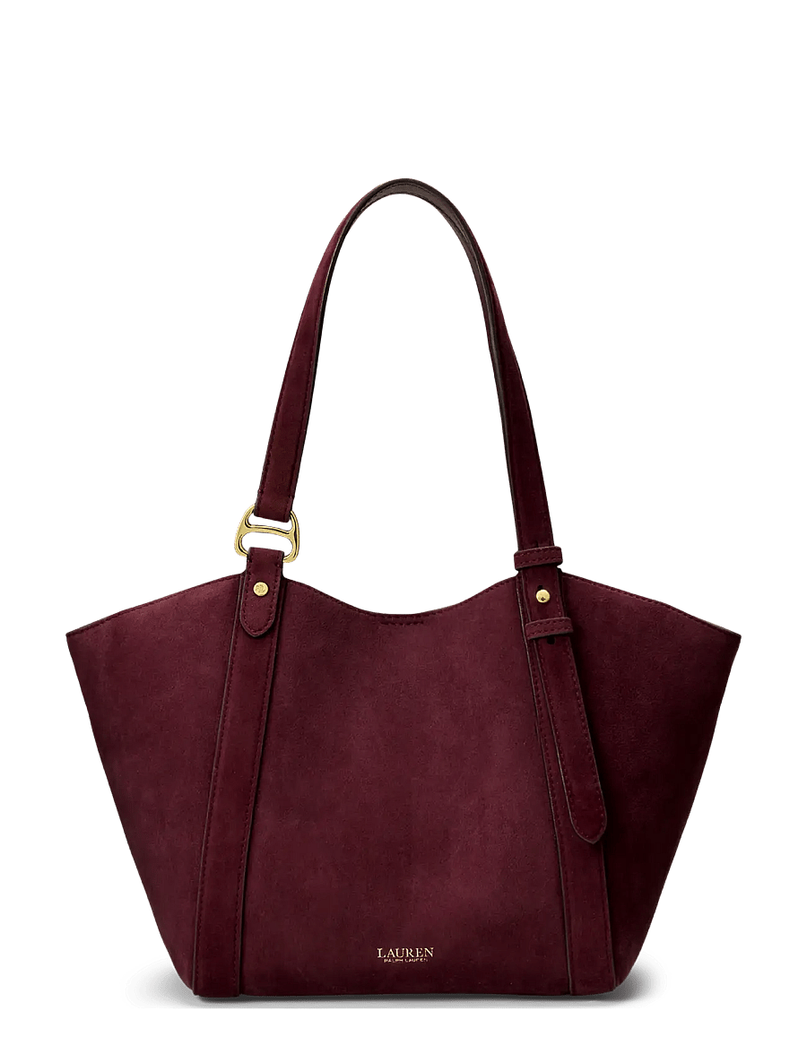 Lauren Ralph Lauren - Sheep-Suede Small Tasha Tote Bag - dark garnet - 0
