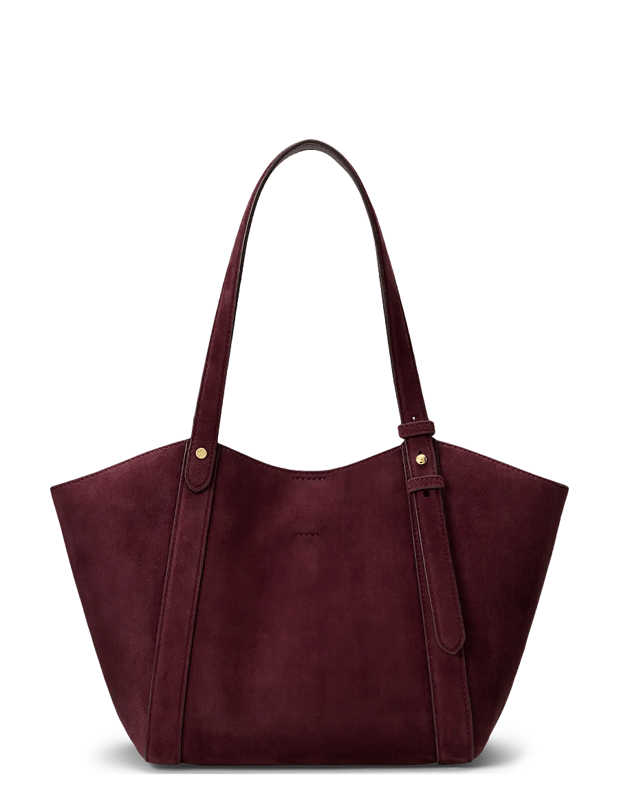 Lauren Ralph Lauren - Sheep-Suede Small Tasha Tote Bag - dark garnet - 1