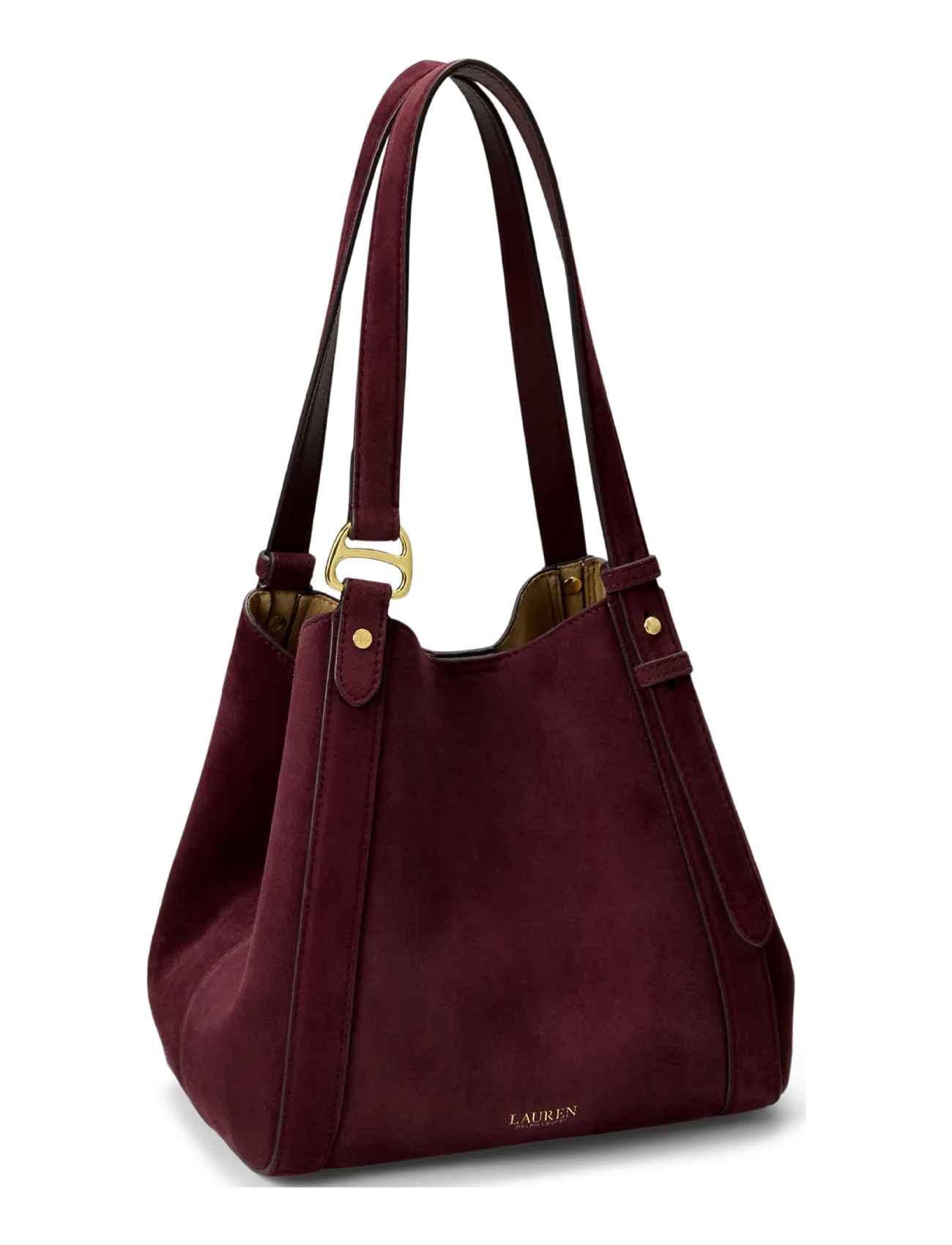 Lauren Ralph Lauren - Sheep-Suede Small Tasha Tote Bag - dark garnet - 2