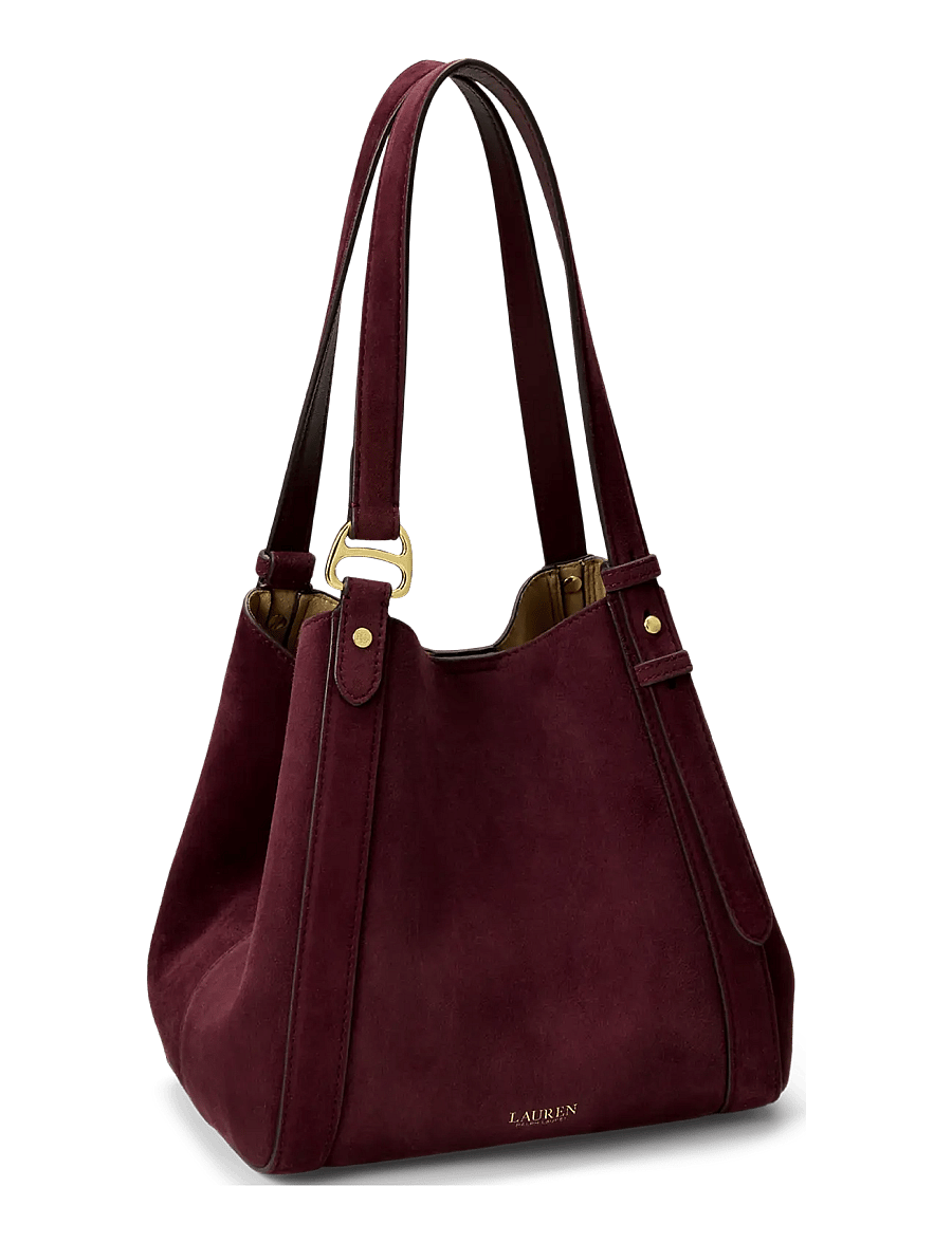 Lauren Ralph Lauren - Sheep-Suede Small Tasha Tote Bag - dark garnet - 2