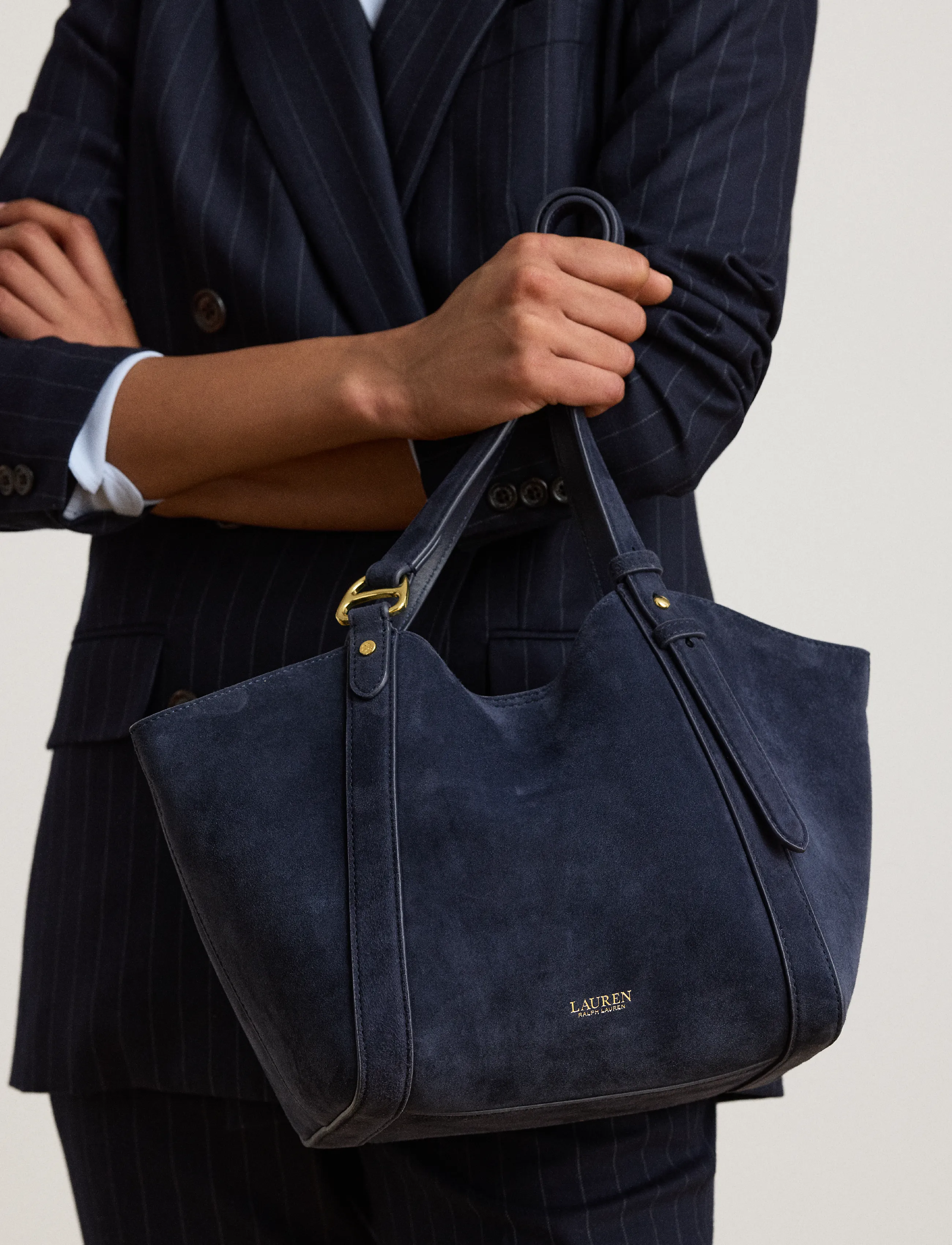 Lauren Ralph Lauren - Sheep-Suede Small Tasha Tote Bag - lauren navy - 3