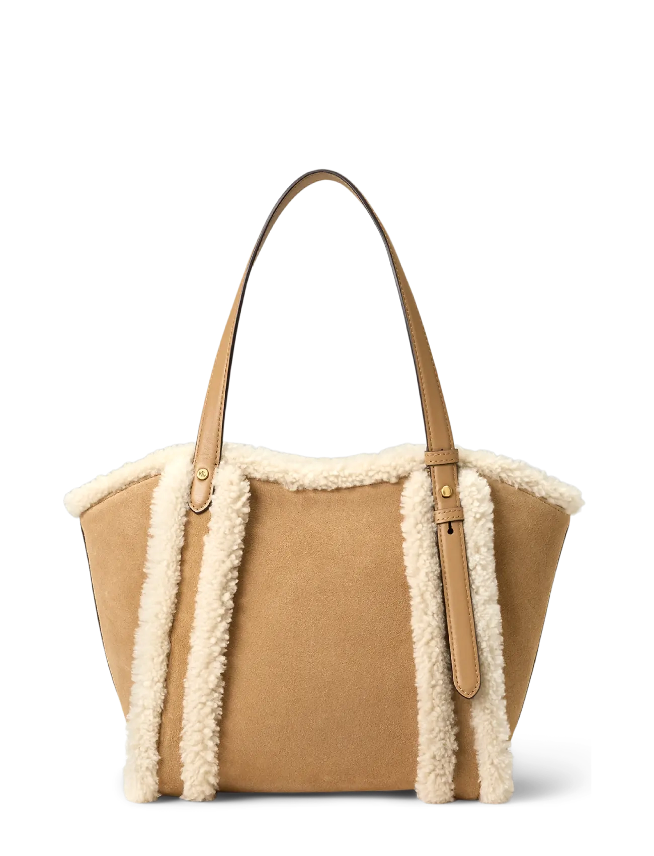 Lauren Ralph Lauren - Shearling-Trim Small Tasha Tote Bag - camel/natural - 1