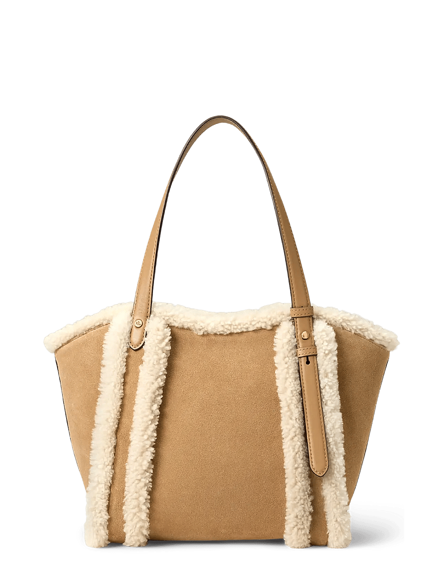 Lauren Ralph Lauren - Shearling-Trim Small Tasha Tote Bag - camel/natural - 1