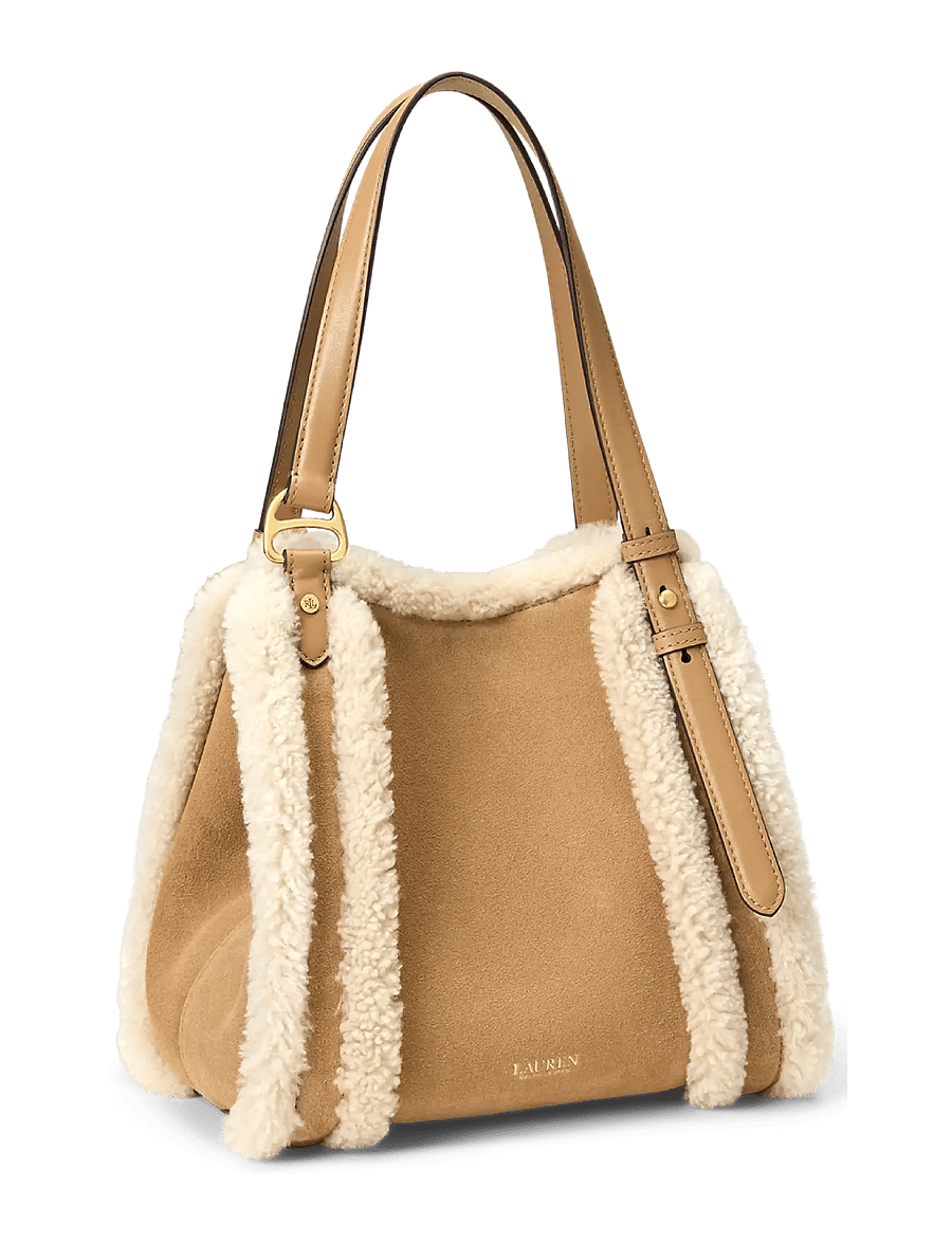 Lauren Ralph Lauren - Shearling-Trim Small Tasha Tote Bag - camel/natural - 2
