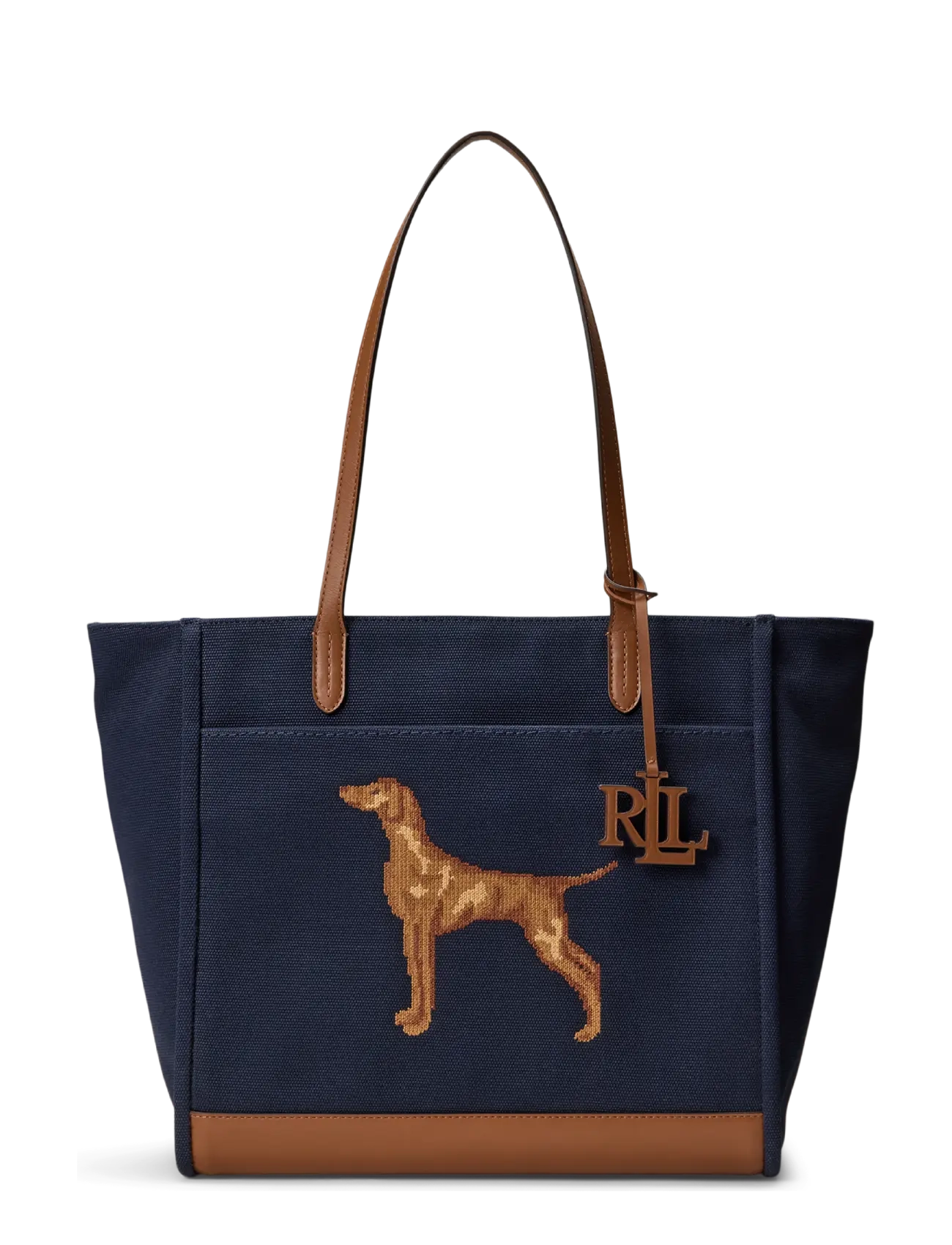 Lauren Ralph Dog-Embroidered Large Cameryn Tote Bag, One Size, Bags, Marineblau - Totes, Frauen