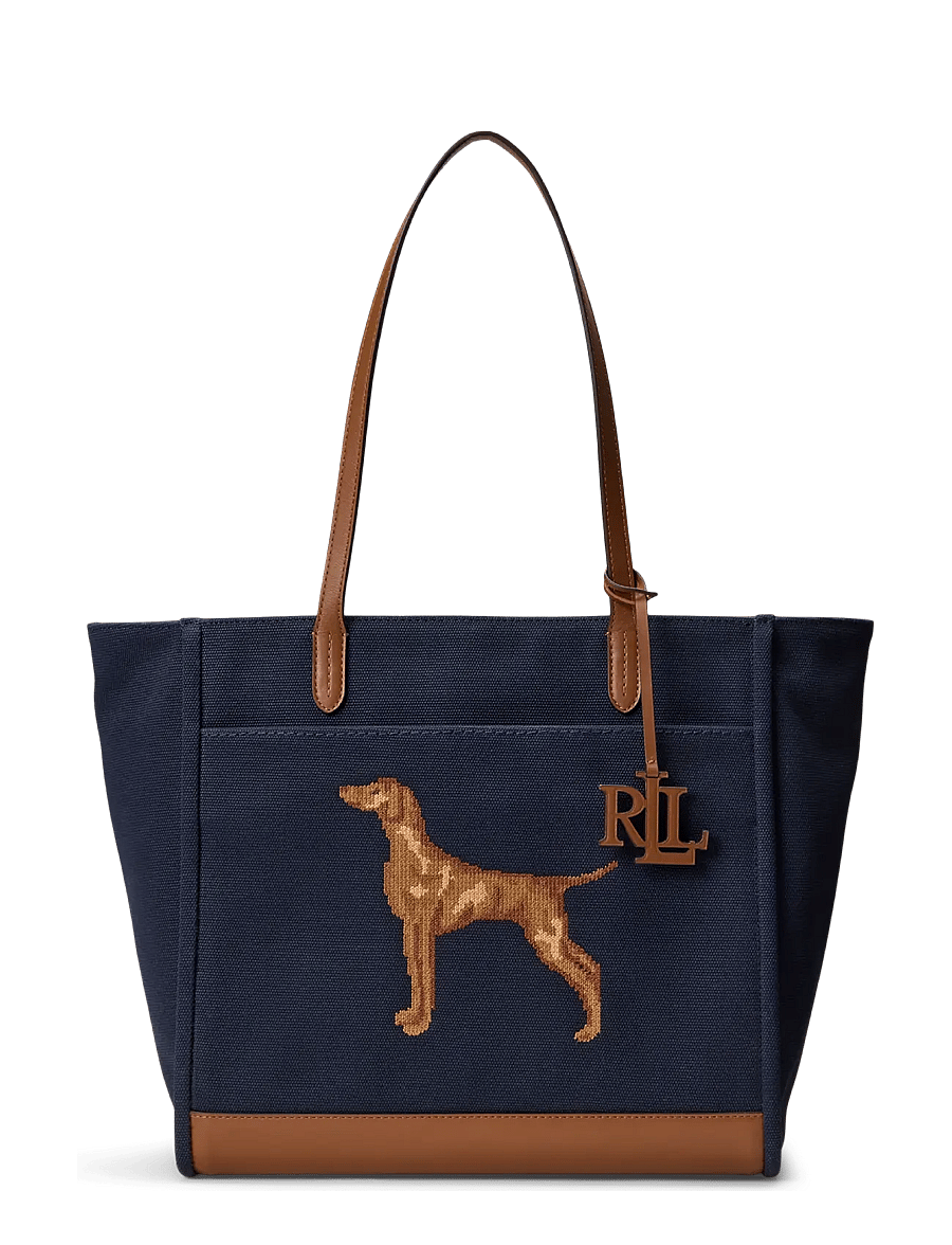 Lauren Ralph Lauren - Dog-Embroidered Large Cameryn Tote Bag - lauren navy/laure - 0