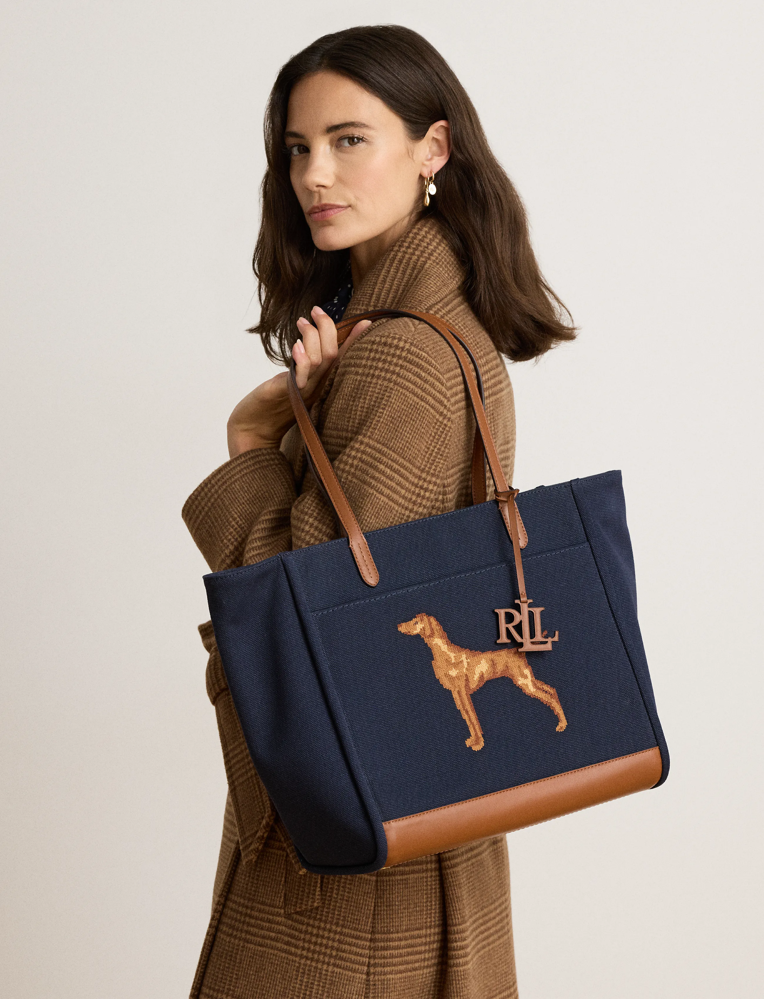Lauren Ralph Lauren - Dog-Embroidered Large Cameryn Tote Bag - lauren navy/laure - 4