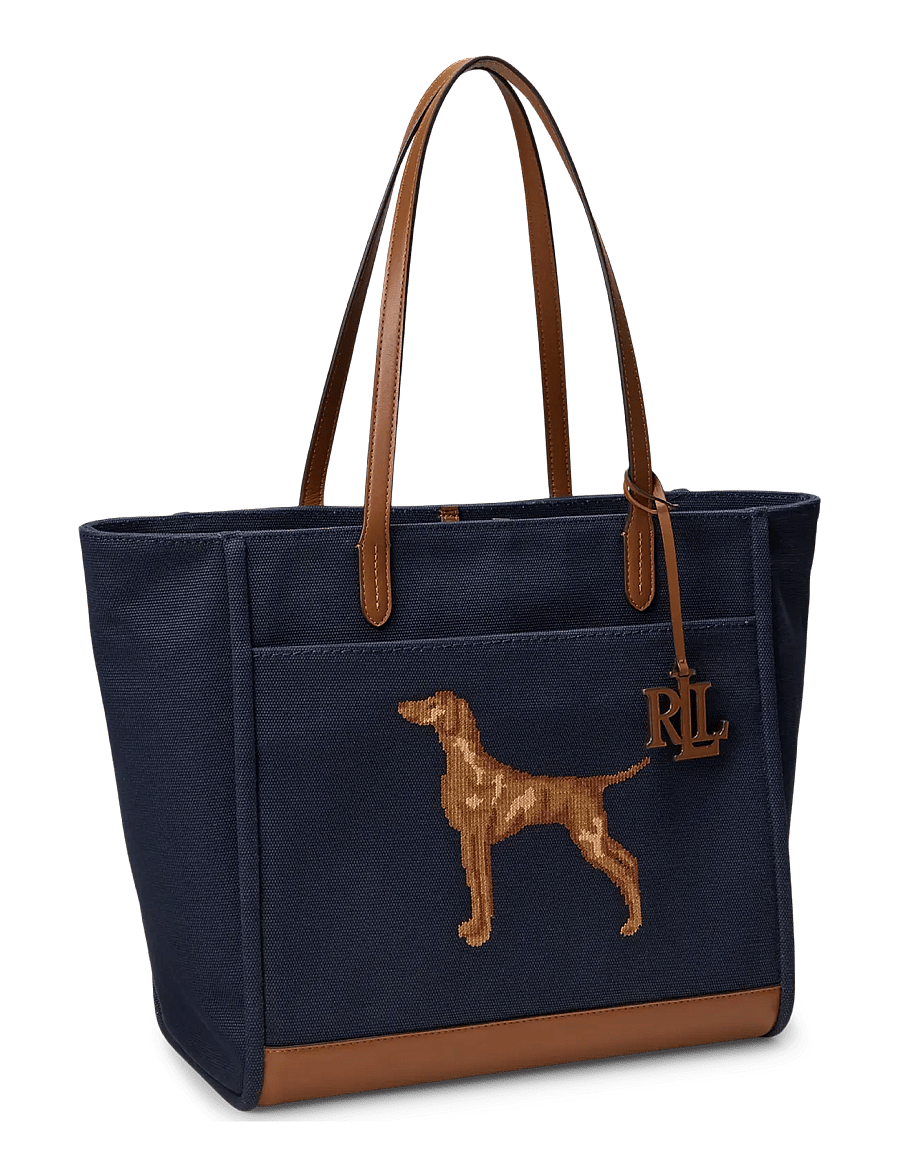 Lauren Ralph Lauren - Dog-Embroidered Large Cameryn Tote Bag - lauren navy/laure - 2