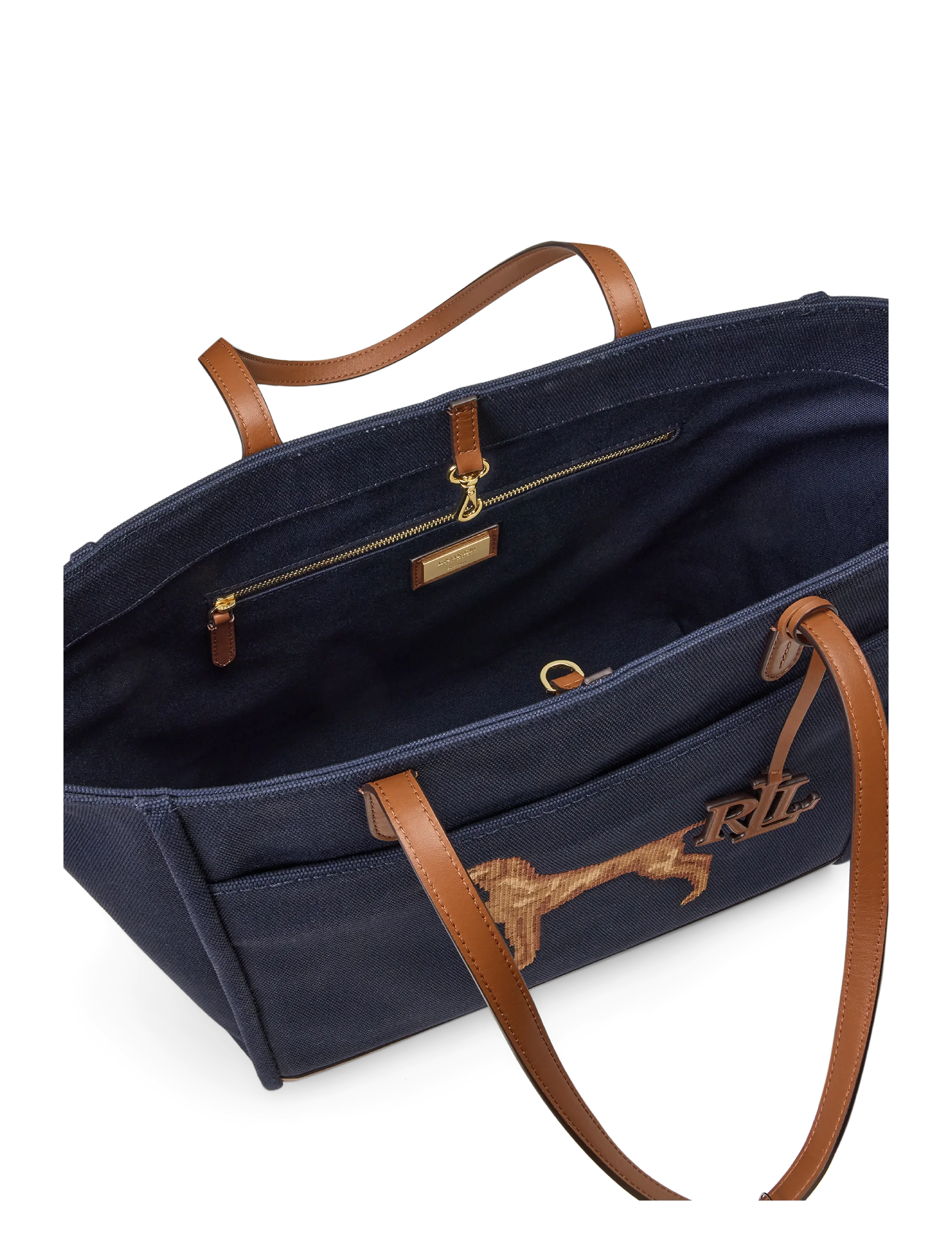 Lauren Ralph Lauren - Dog-Embroidered Large Cameryn Tote Bag - lauren navy/laure - 3