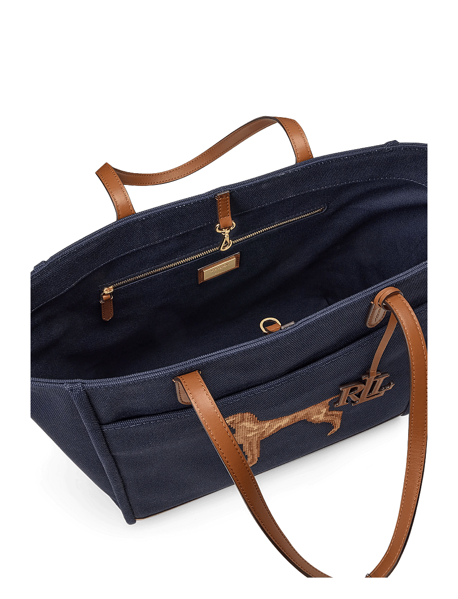 Lauren Ralph Lauren - Dog-Embroidered Large Cameryn Tote Bag - lauren navy/laure - 3