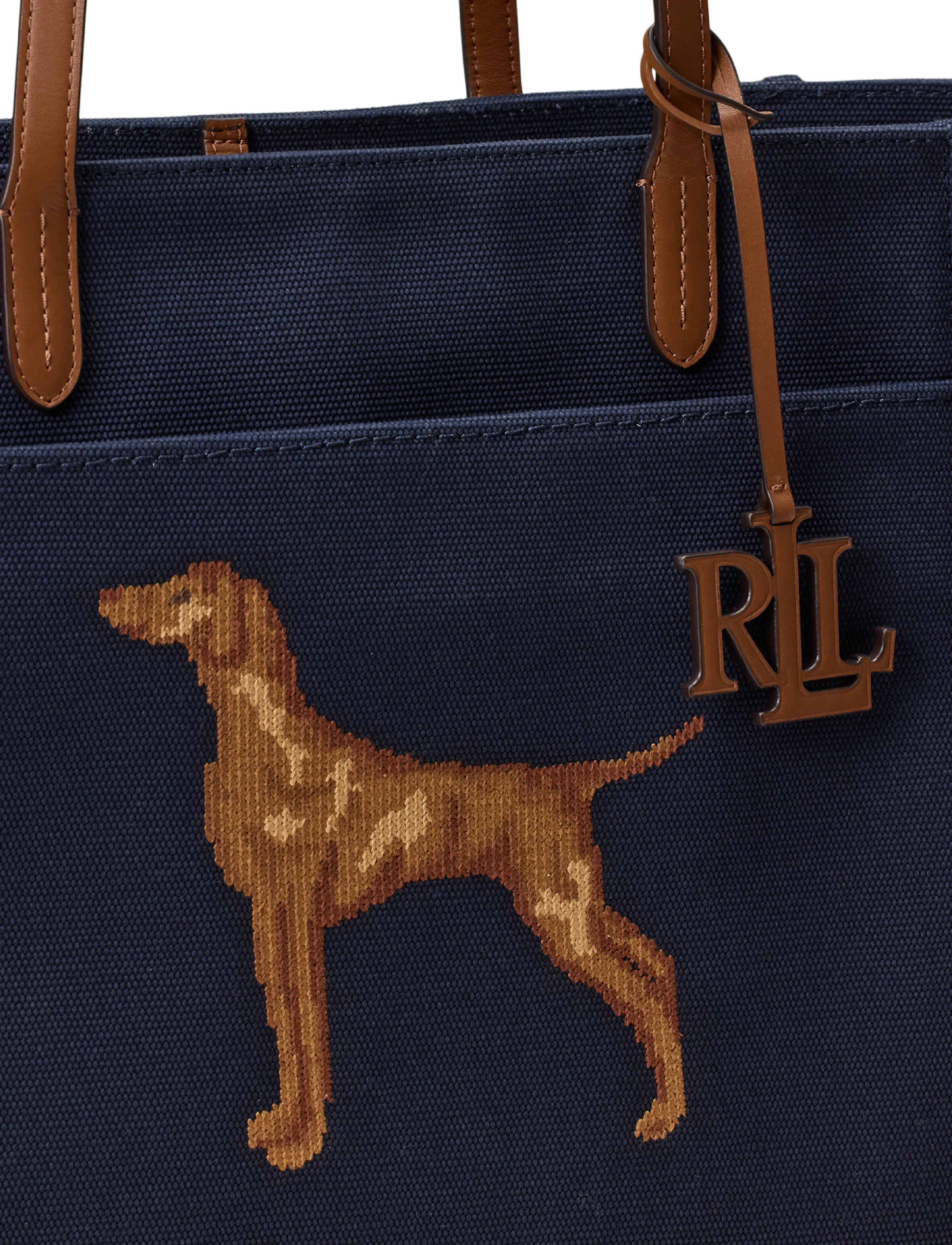 Lauren Ralph Lauren - Dog-Embroidered Large Cameryn Tote Bag - lauren navy/laure - 5