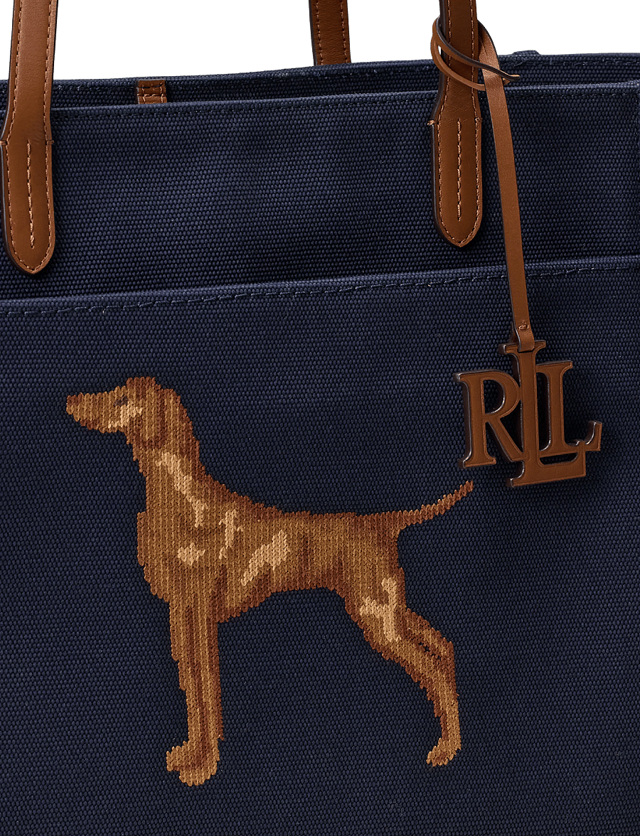 Lauren Ralph Lauren - Dog-Embroidered Large Cameryn Tote Bag - lauren navy/laure - 5