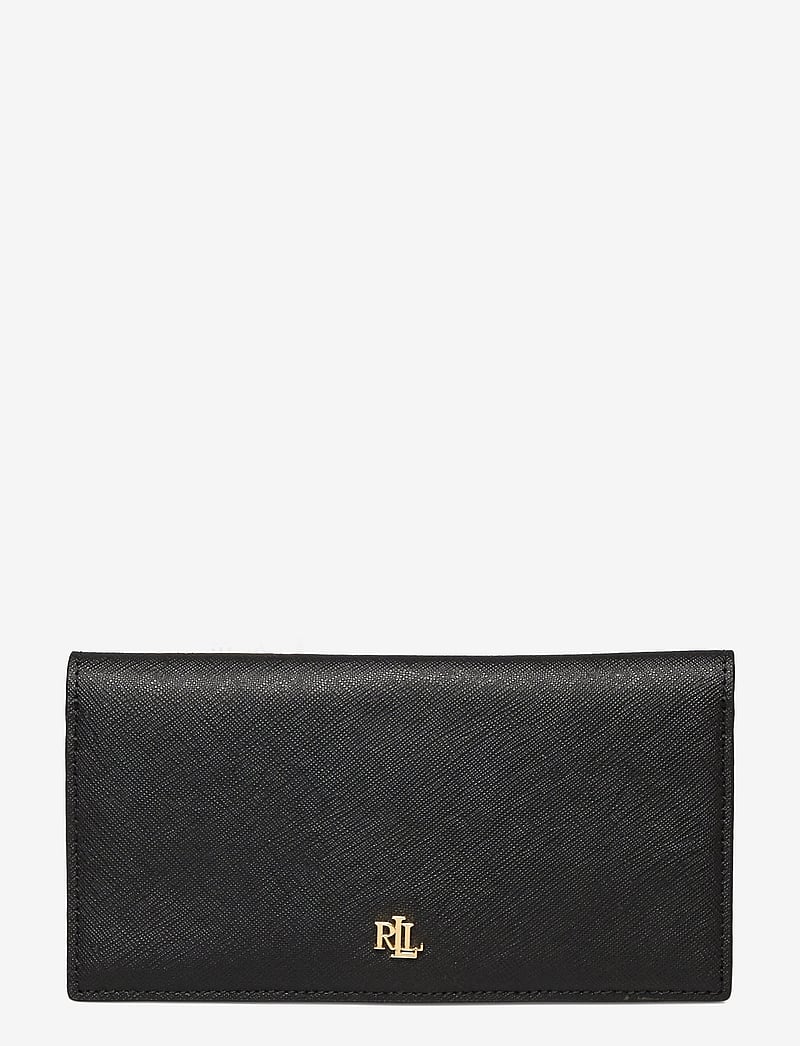 Lauren Ralph Lauren - Crosshatch Leather Slim Wallet - portemonnaies - black - 0