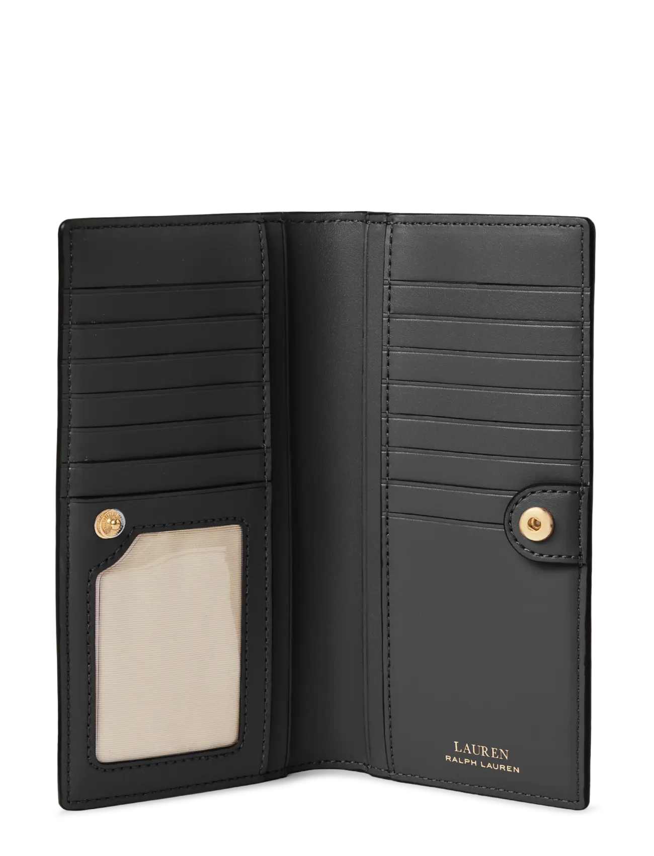 Lauren Ralph Lauren - CROSSHATCH LEATHER-SLIM WALLET-WLT- - punge - black - 2
