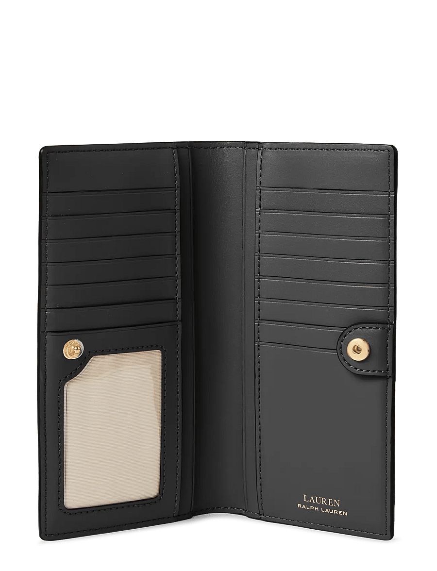 Lauren Ralph Lauren - CROSSHATCH LEATHER-SLIM WALLET-WLT- - punge - black - 2